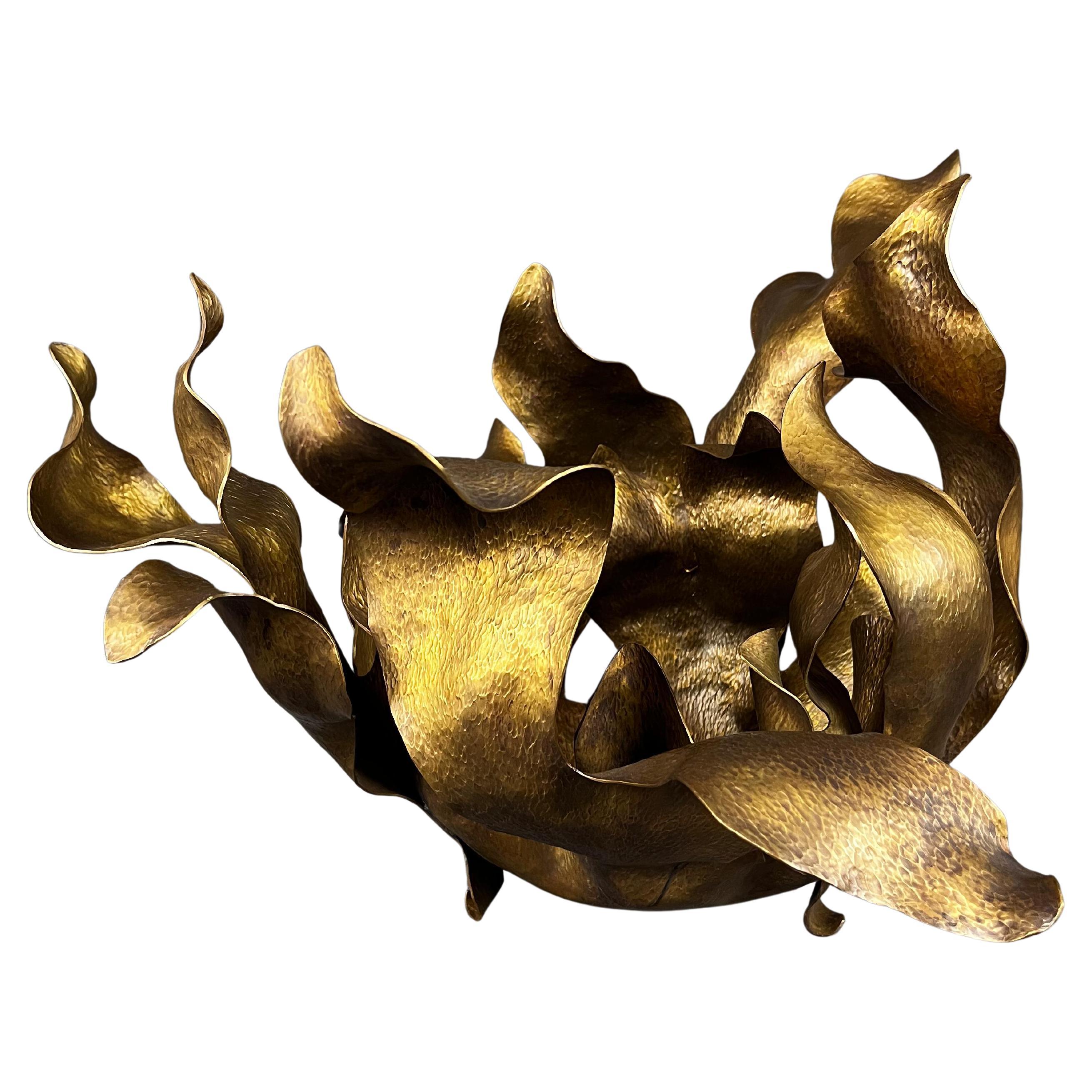 ROMOHERRERA Mexican Taxco Handmade Tumbaga "Helecho Marino" Centerpiece For Sale