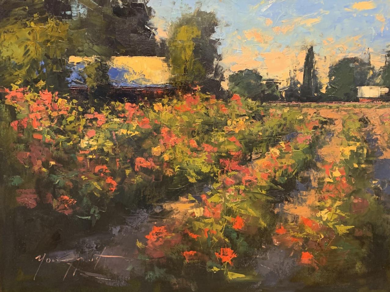Romona Youngquist, Landscape Painting - "Dahlia Garden"