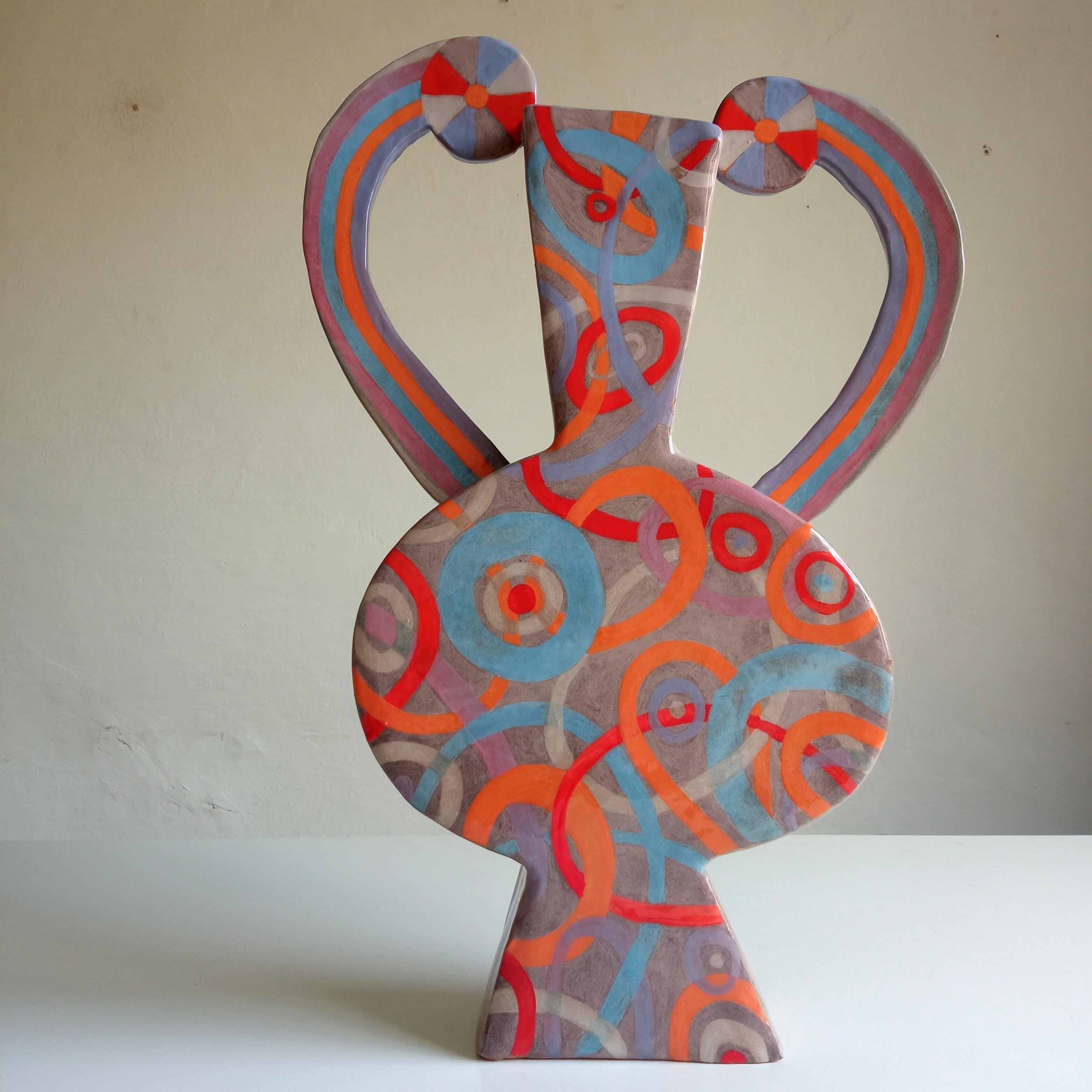 Italian ROMPETE LE RIGHE - Vase en terre cuite - 21ème siècle - par Chiara Berta Artiste en vente