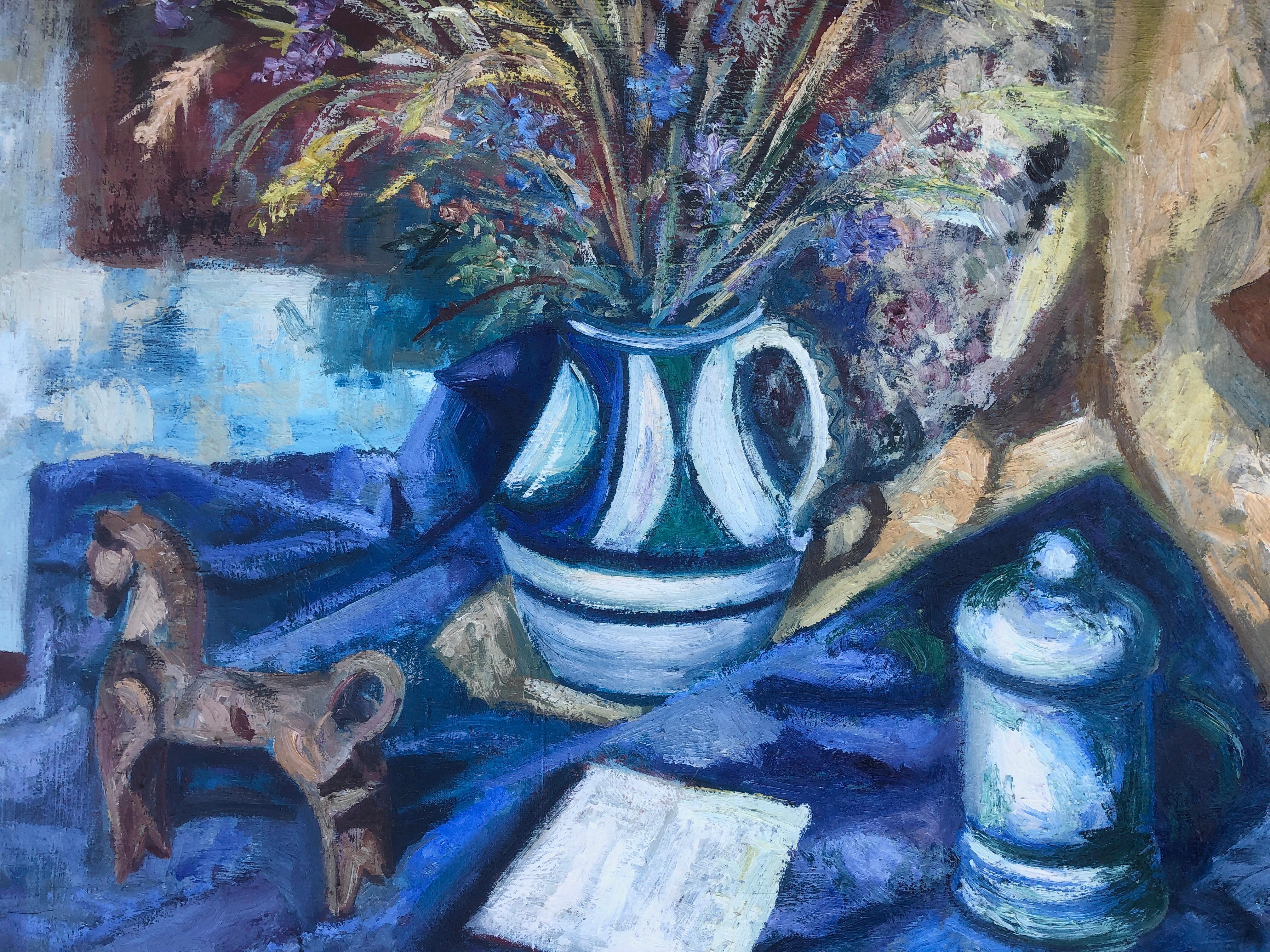 Still life oil on canvas painting postimpressionism For Sale 1