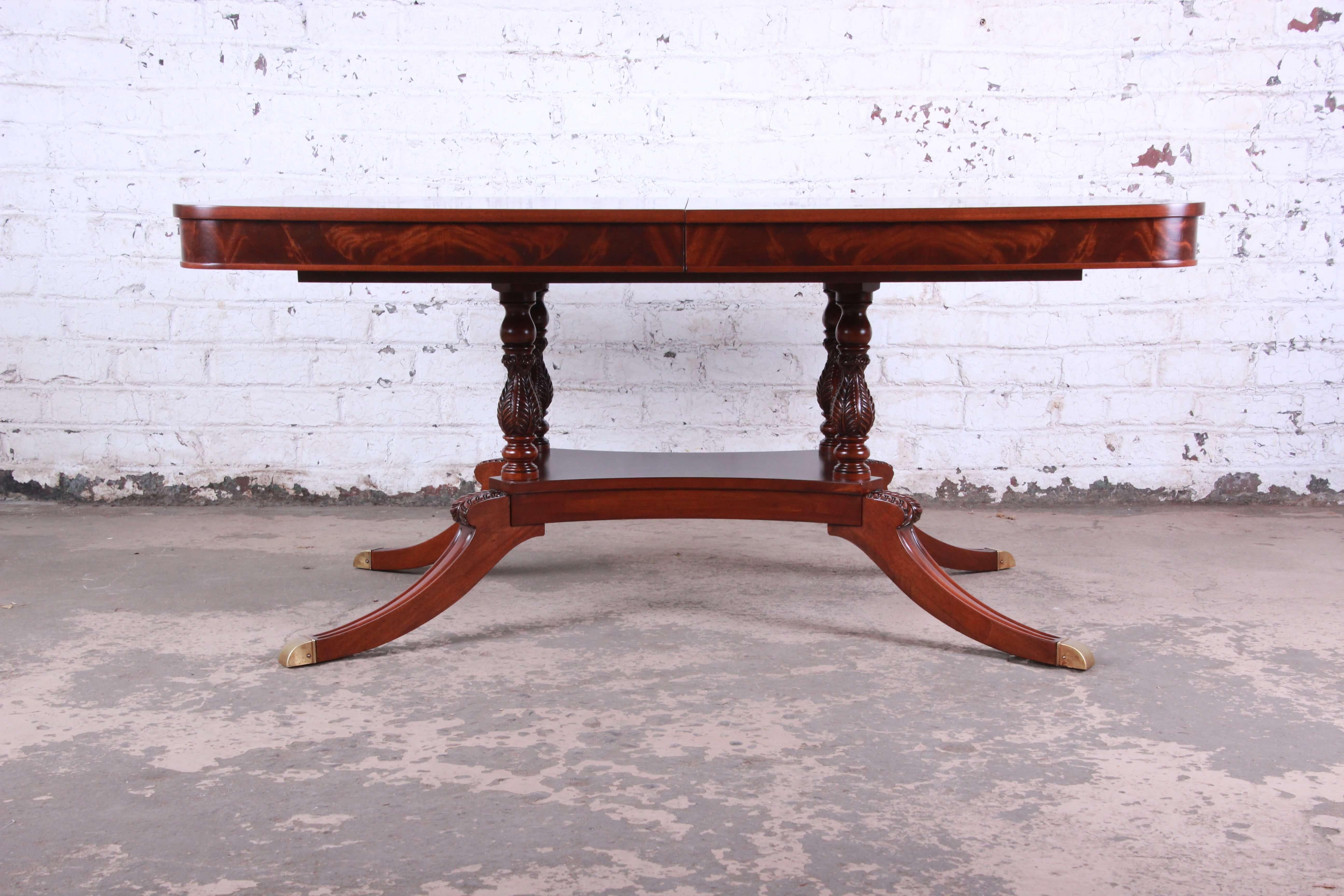 Romweber Antique Flame Mahogany Double Pedestal Dining Table 1