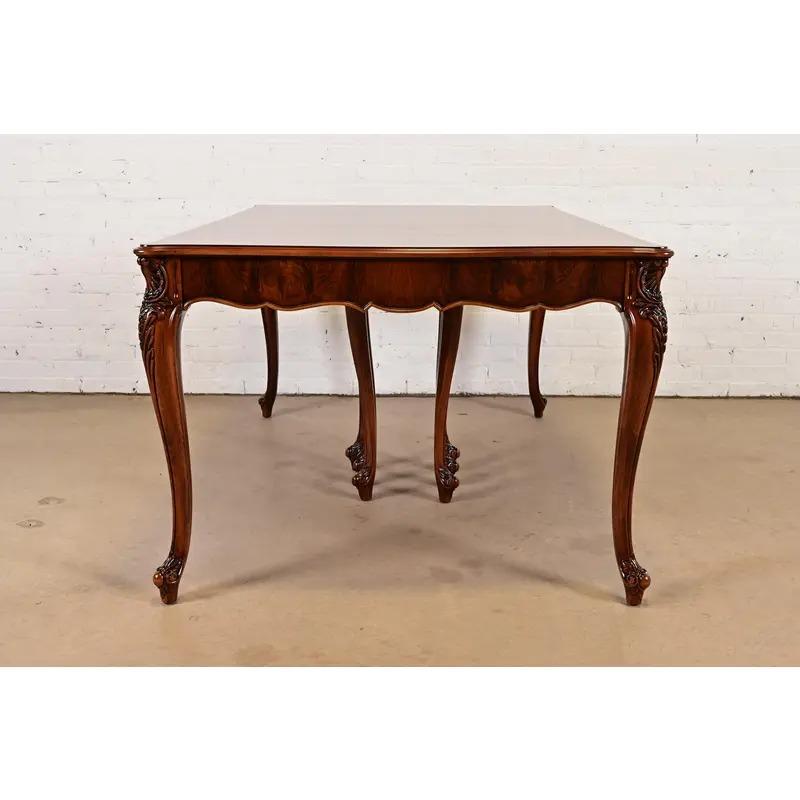Romweber Antique French Provincial Extension Dining Table, Newly Refinished For Sale 9