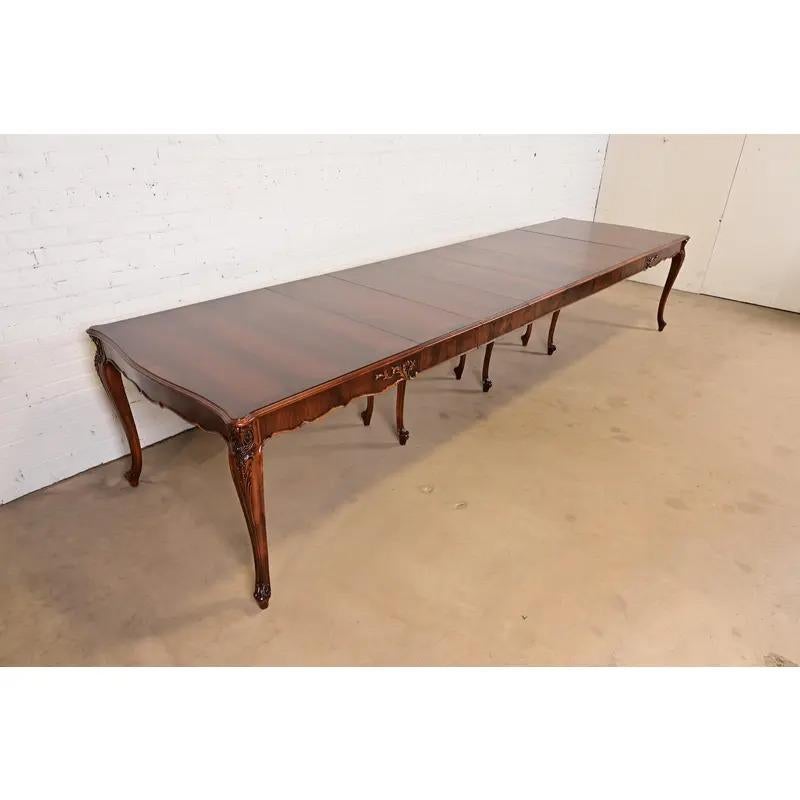 American Romweber Antique French Provincial Extension Dining Table, Newly Refinished For Sale