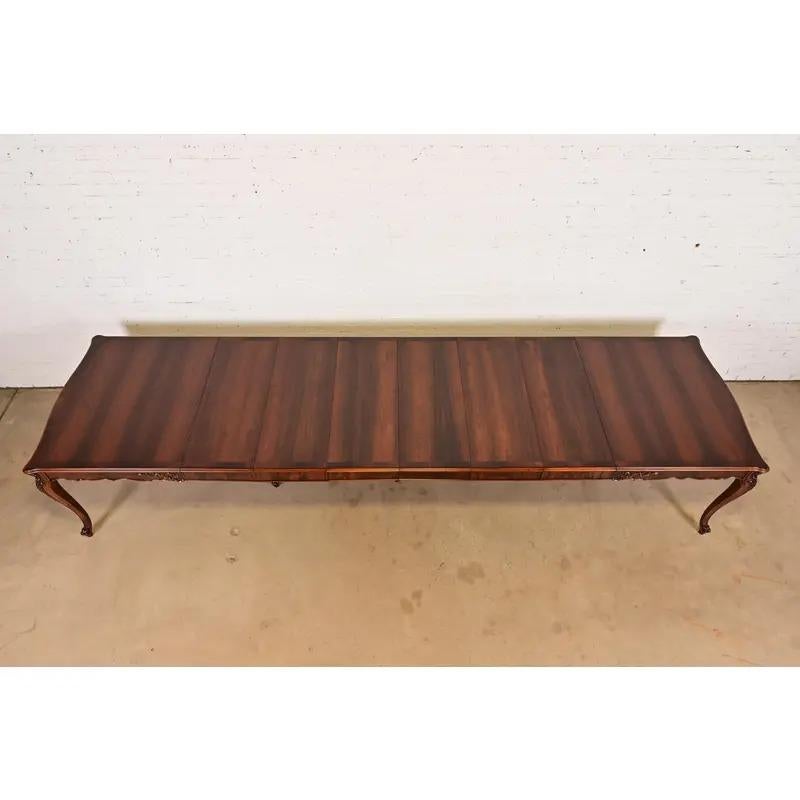Early 20th Century Romweber Antique French Provincial Extension Dining Table, Newly Refinished For Sale