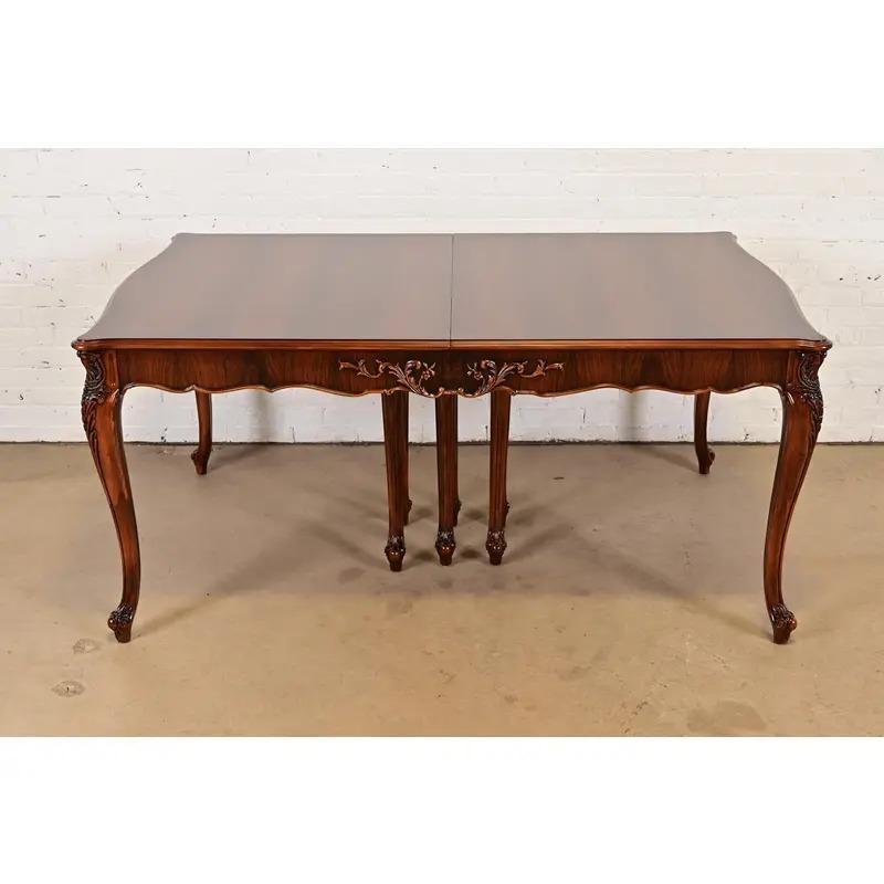 Romweber Antique French Provincial Extension Dining Table, Newly Refinished For Sale 1