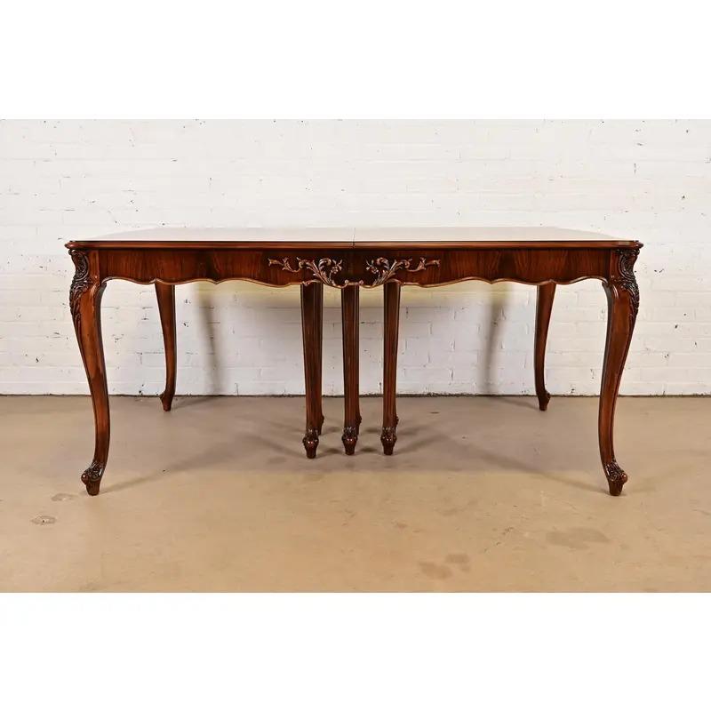 Romweber Antique French Provincial Extension Dining Table, Newly Refinished For Sale 2