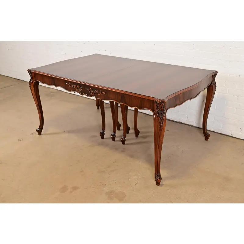 Romweber Antique French Provincial Extension Dining Table, Newly Refinished For Sale 3