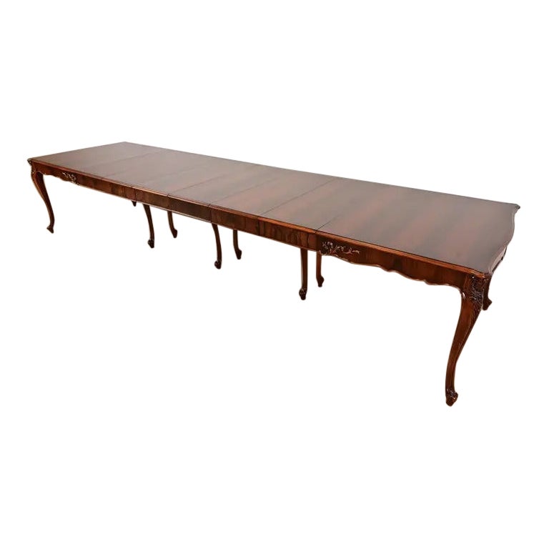 Romweber Antique French Provincial Extension Dining Table, Newly Refinished For Sale