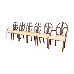 Romweber Antique French Regency Louis XVI Mahogany Dining Chairs, Set of Six