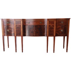 Romweber Antique Inlaid Flame Mahogany Sideboard Buffet