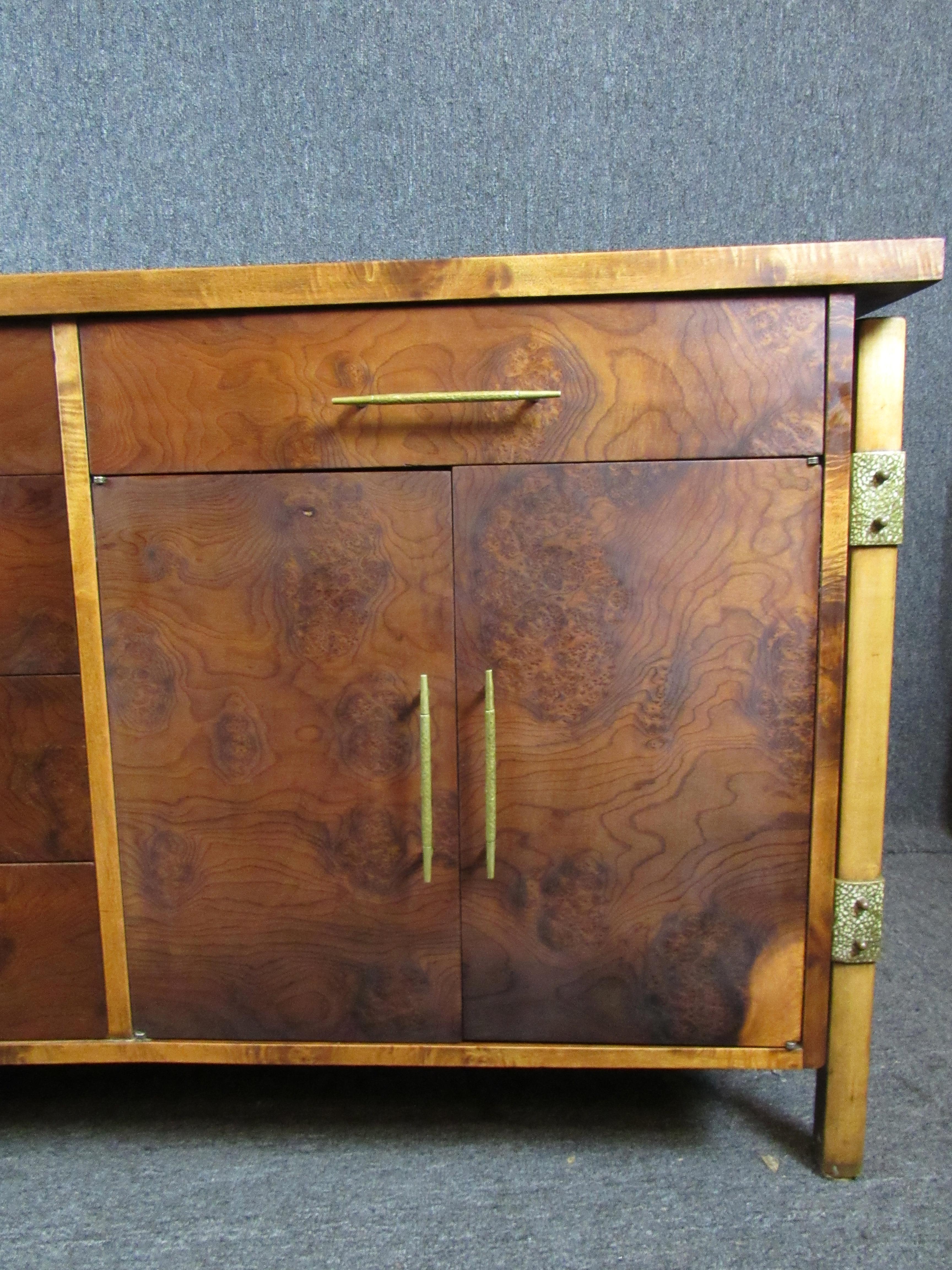 20th Century Romweber Burl Credenza For Sale