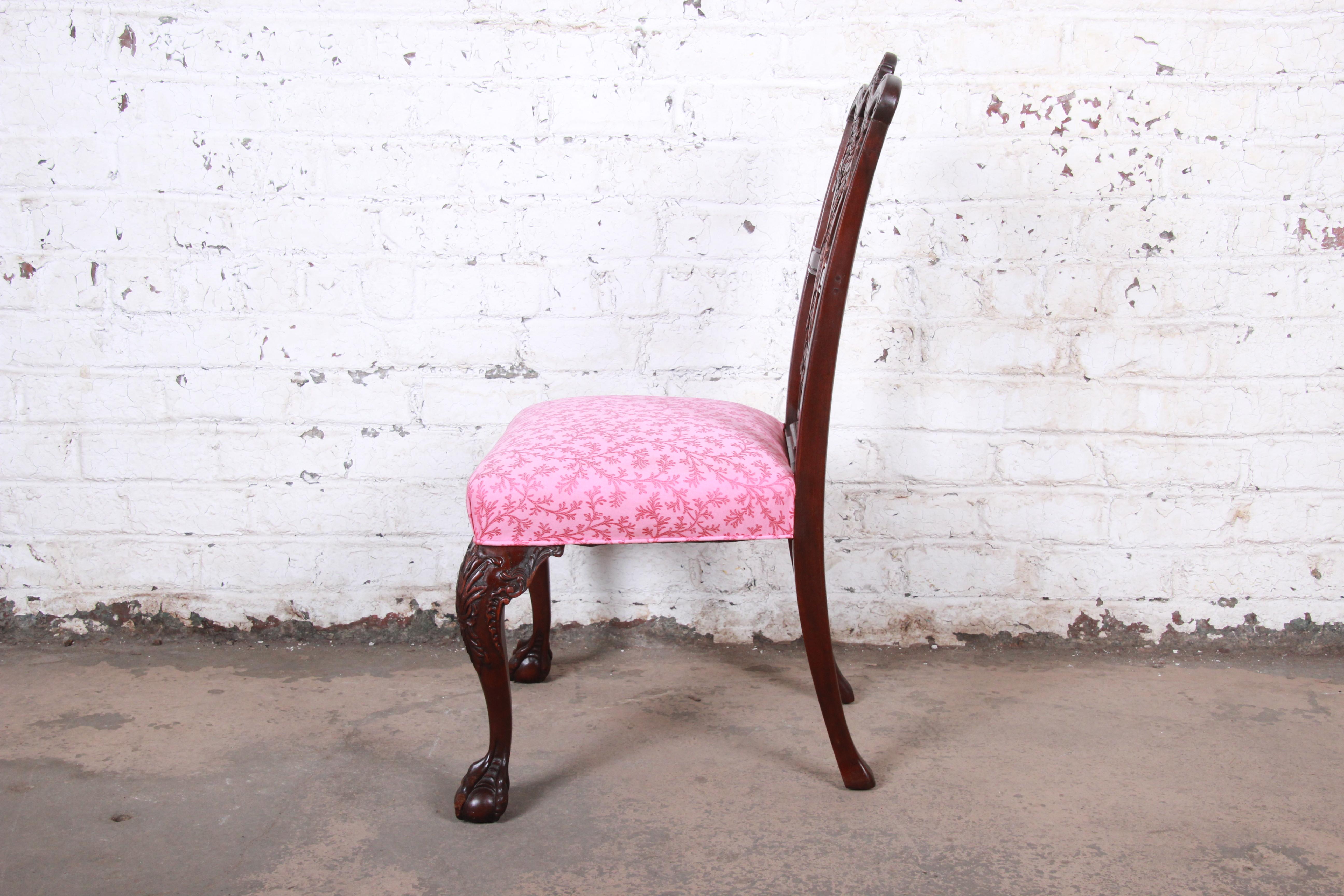 Romweber Chippendale Carved Mahogany Dining Chairs, circa 1920s 6