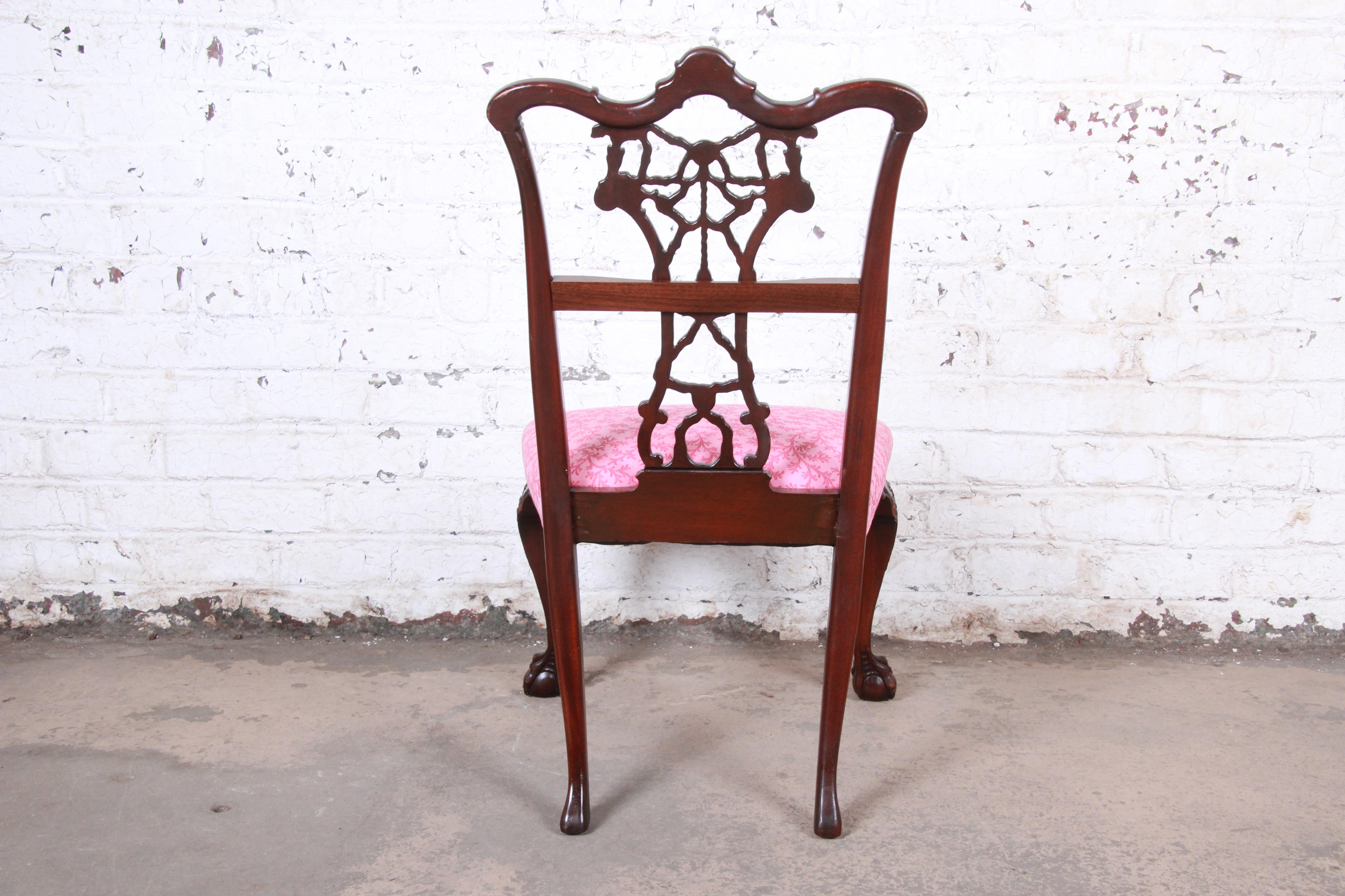 Romweber Chippendale Carved Mahogany Dining Chairs, circa 1920s 7