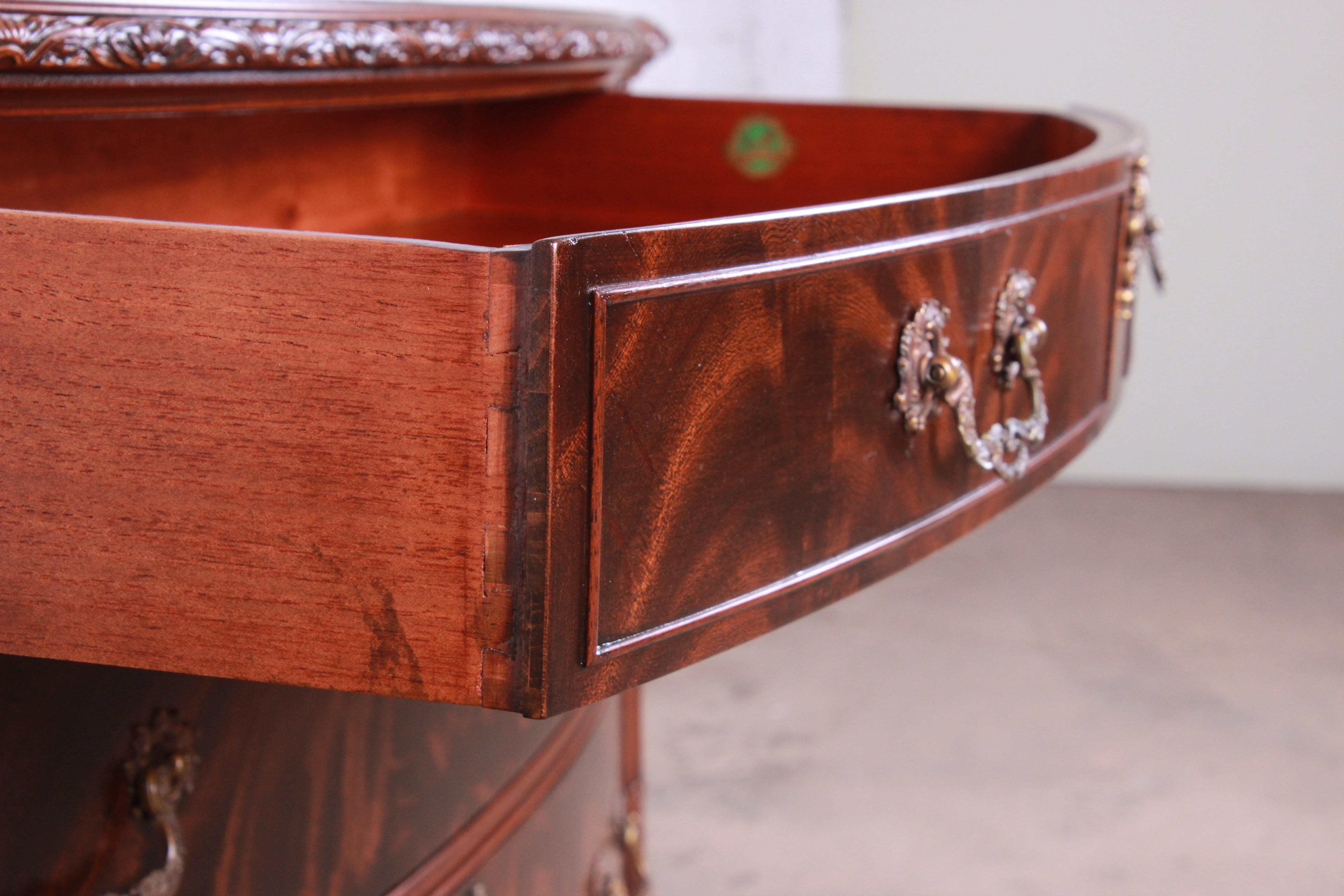 Romweber Chippendale Flame Mahogany Ornate Carved Server or Commode, circa 1920s 2