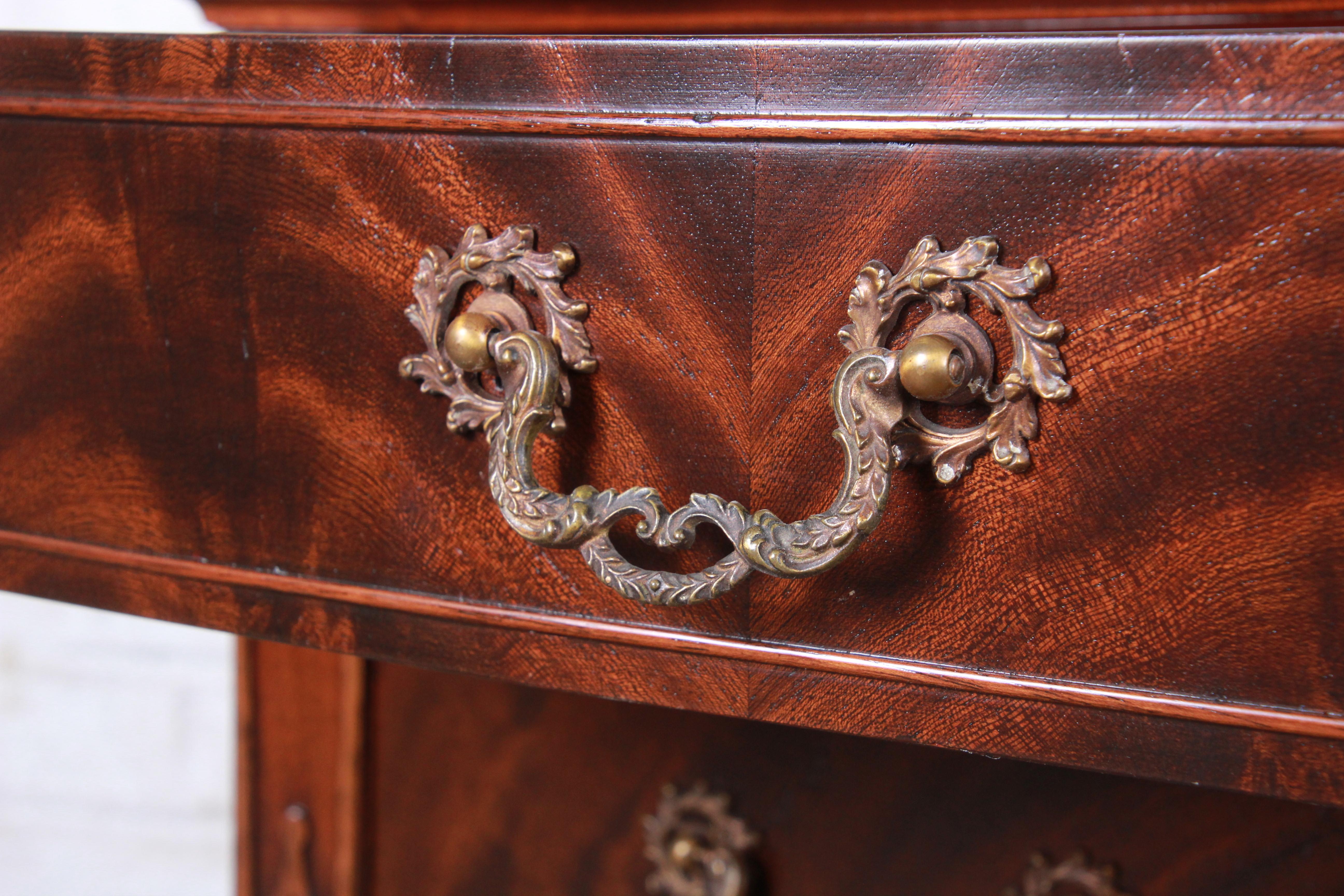 Romweber Chippendale Flame Mahogany Ornate Carved Server or Commode, circa 1920s 3