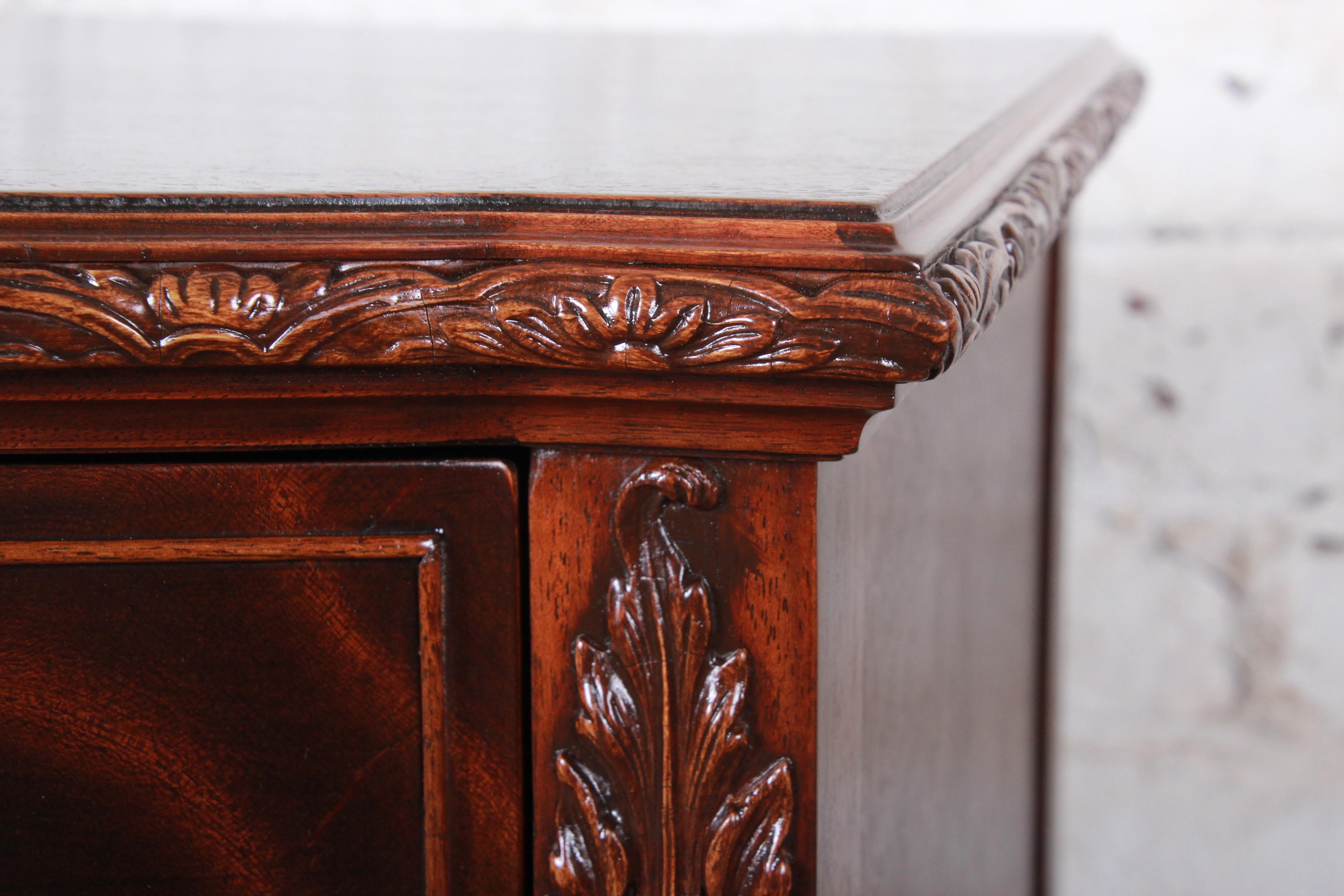 Romweber Chippendale Flame Mahogany Ornate Carved Server or Commode, circa 1920s 5