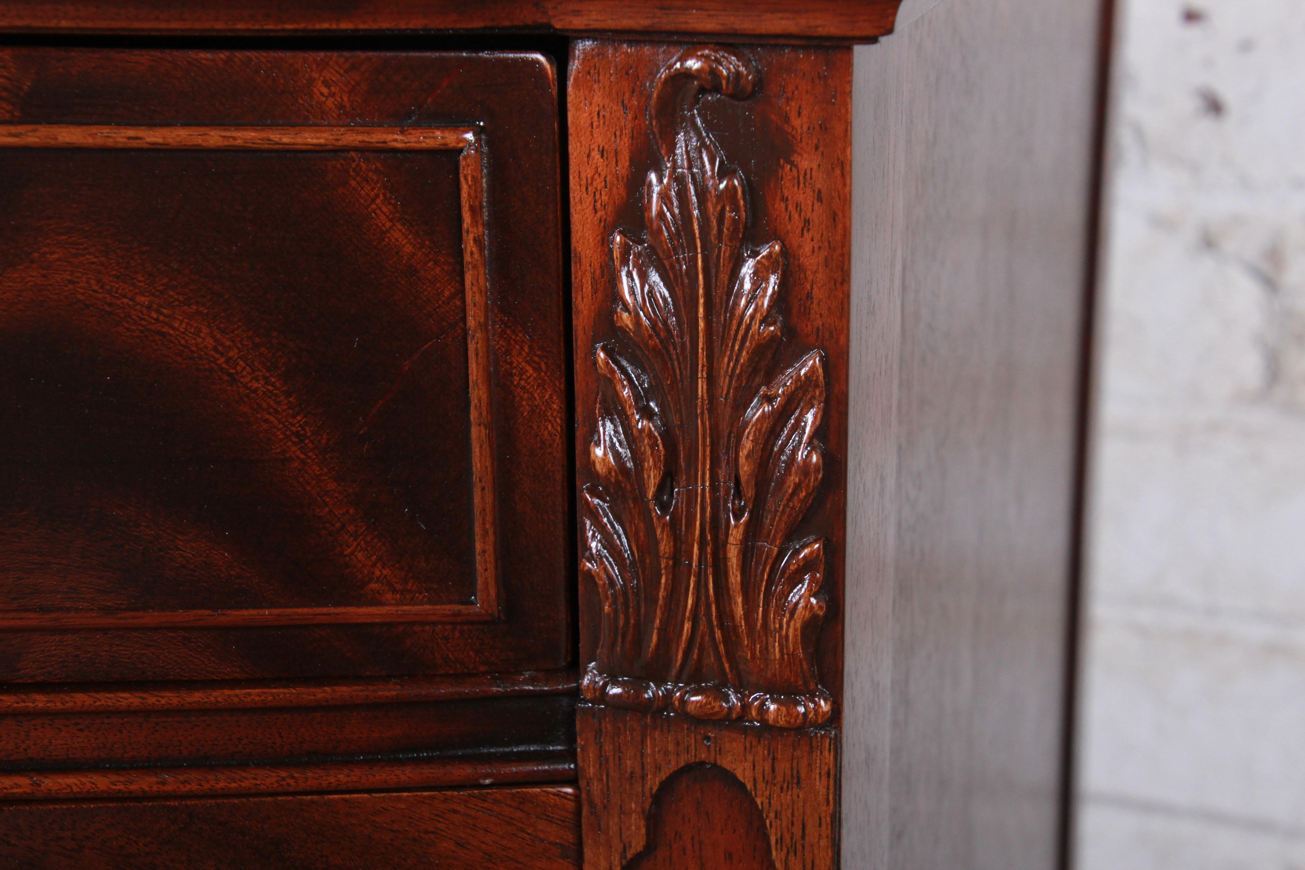 Romweber Chippendale Flame Mahogany Ornate Carved Server or Commode, circa 1920s 6
