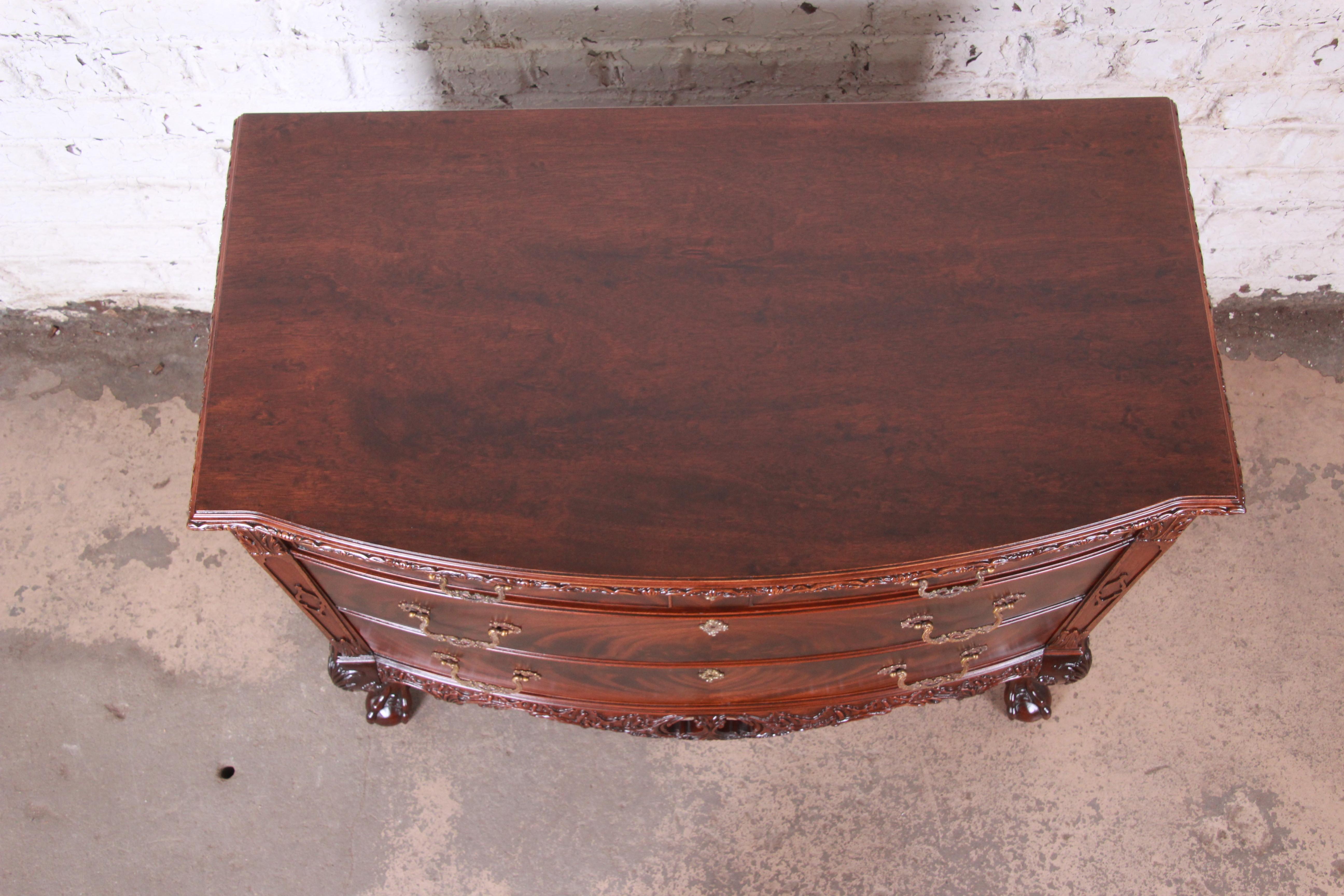 Romweber Chippendale Flame Mahogany Ornate Carved Server or Commode, circa 1920s 7