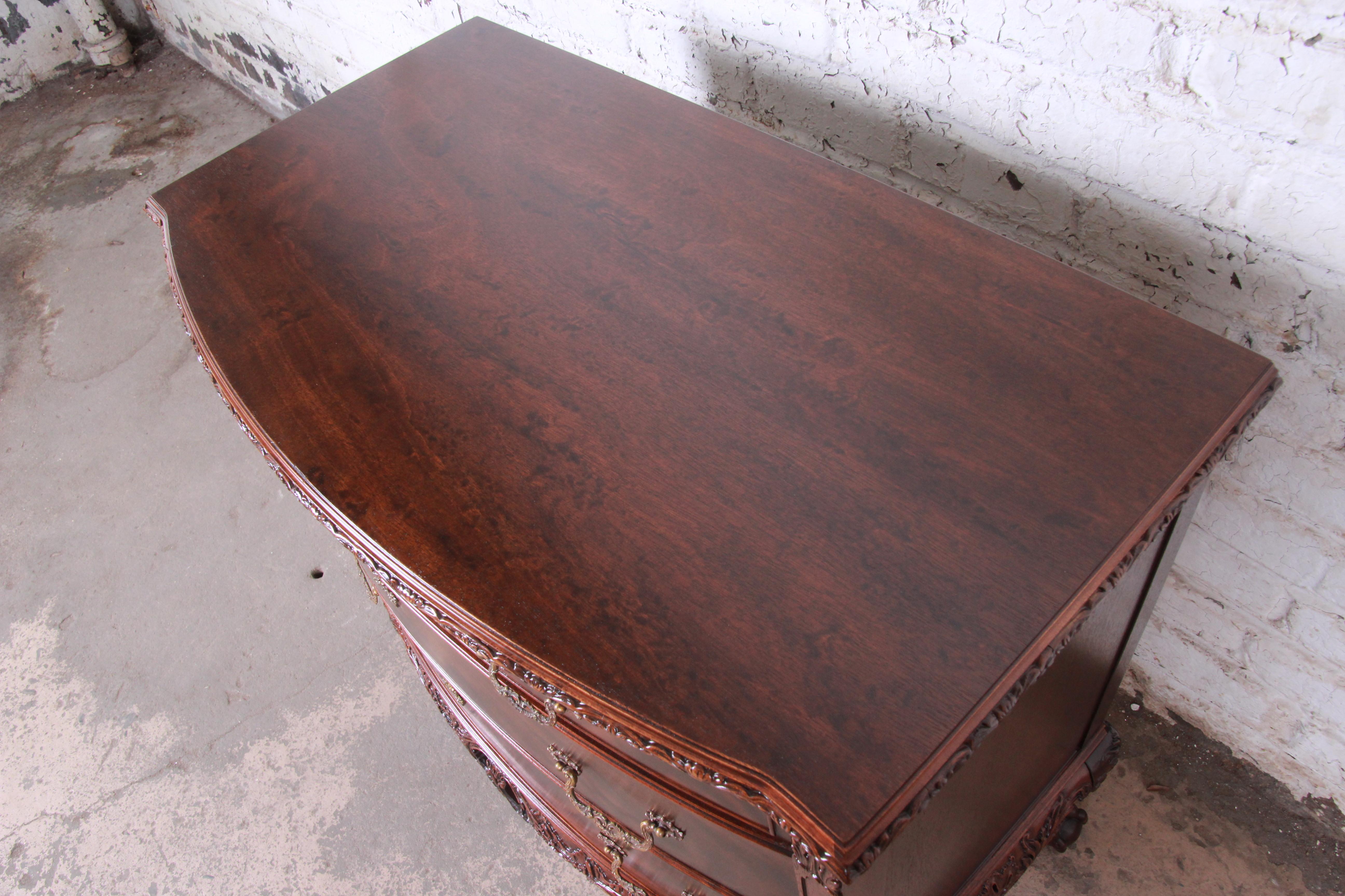 Romweber Chippendale Flame Mahogany Ornate Carved Server or Commode, circa 1920s 8