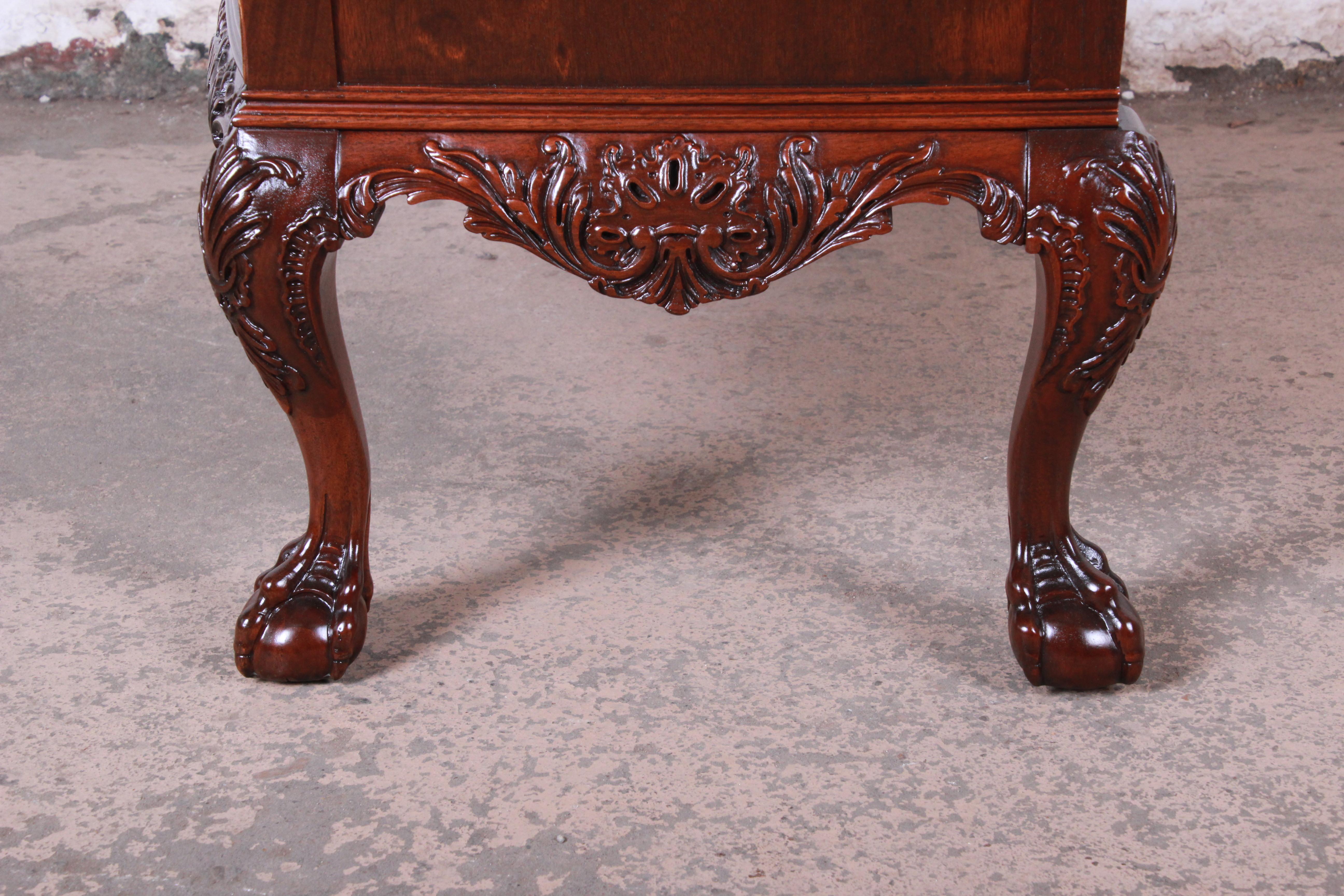 Romweber Chippendale Flame Mahogany Ornate Carved Server or Commode, circa 1920s 10
