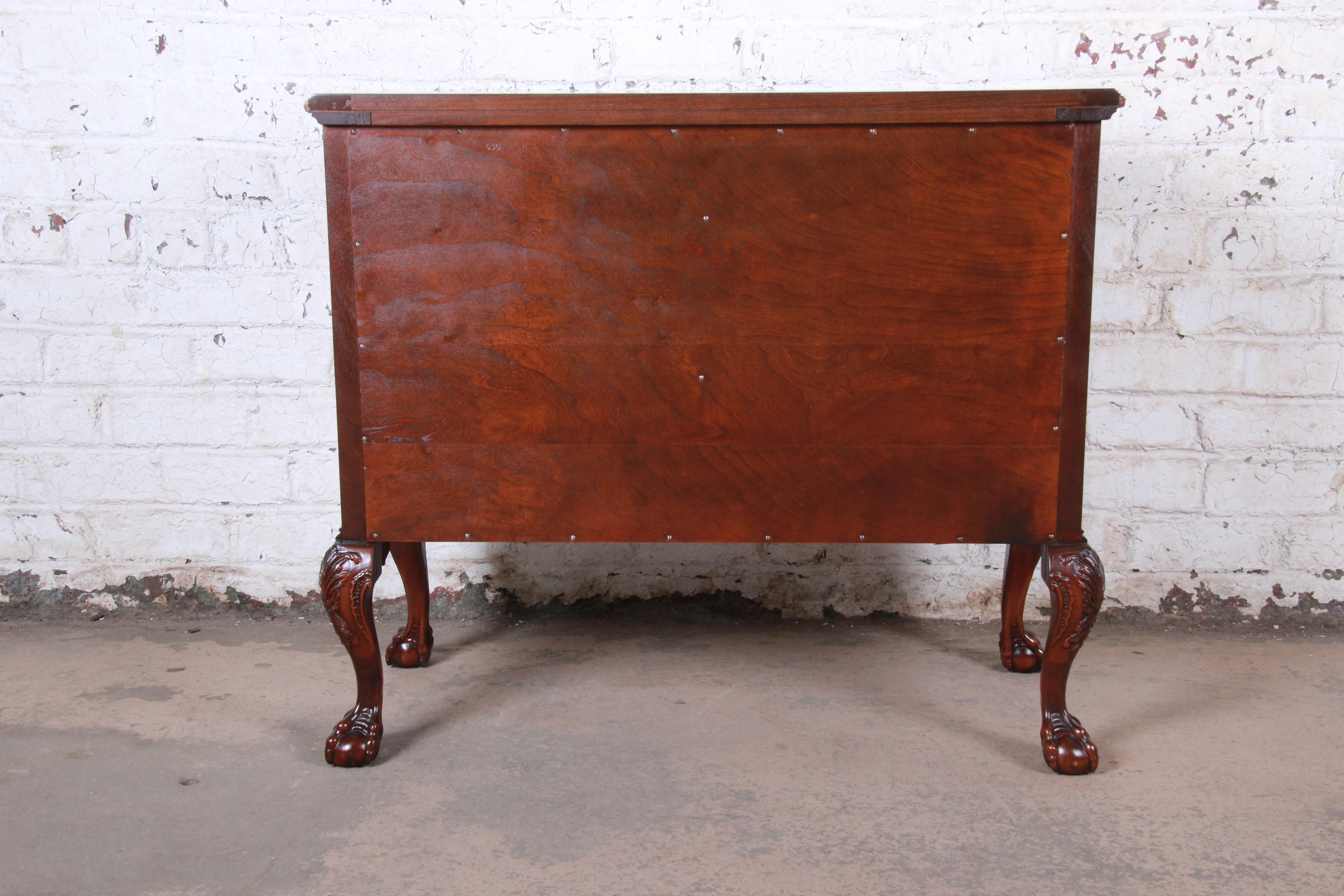 Romweber Chippendale Flame Mahogany Ornate Carved Server or Commode, circa 1920s 11