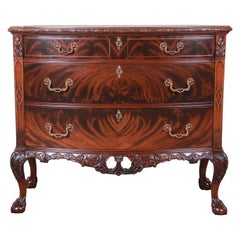 Romweber Chippendale Flame Mahogany Ornate Carved Server or Commode, circa 1920s