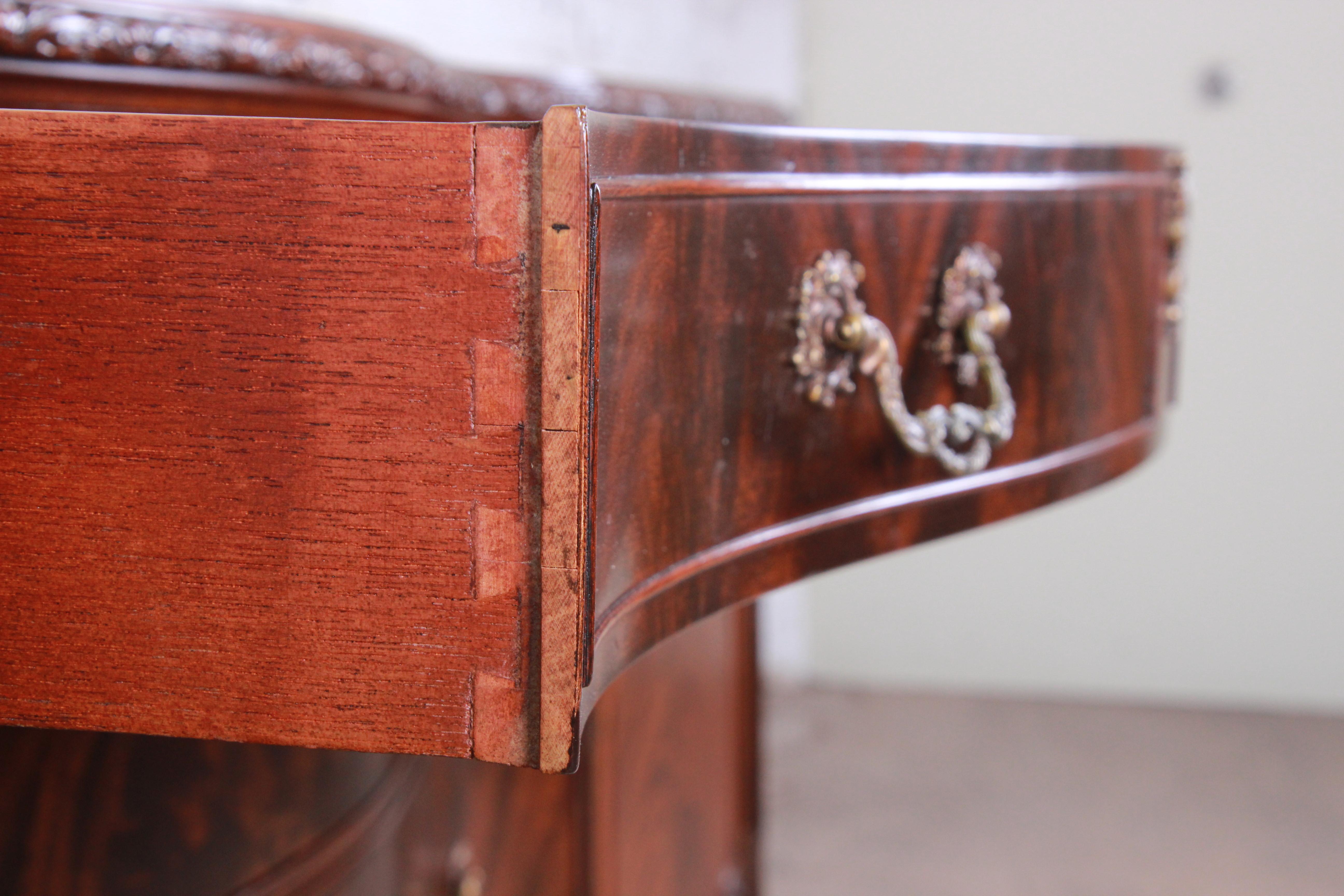 Romweber Chippendale Flame Mahogany Ornate Carved Sideboard Buffet, circa 1920s 5