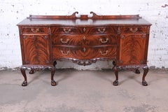 Romweber Chippendale Flame Mahogany Ornate Carved Sideboard Buffet, circa 1920s