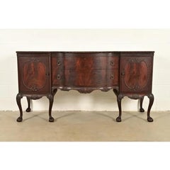Romweber Chippendale Flame Mahogany Serpentine Front Sideboard Circa 1920s
