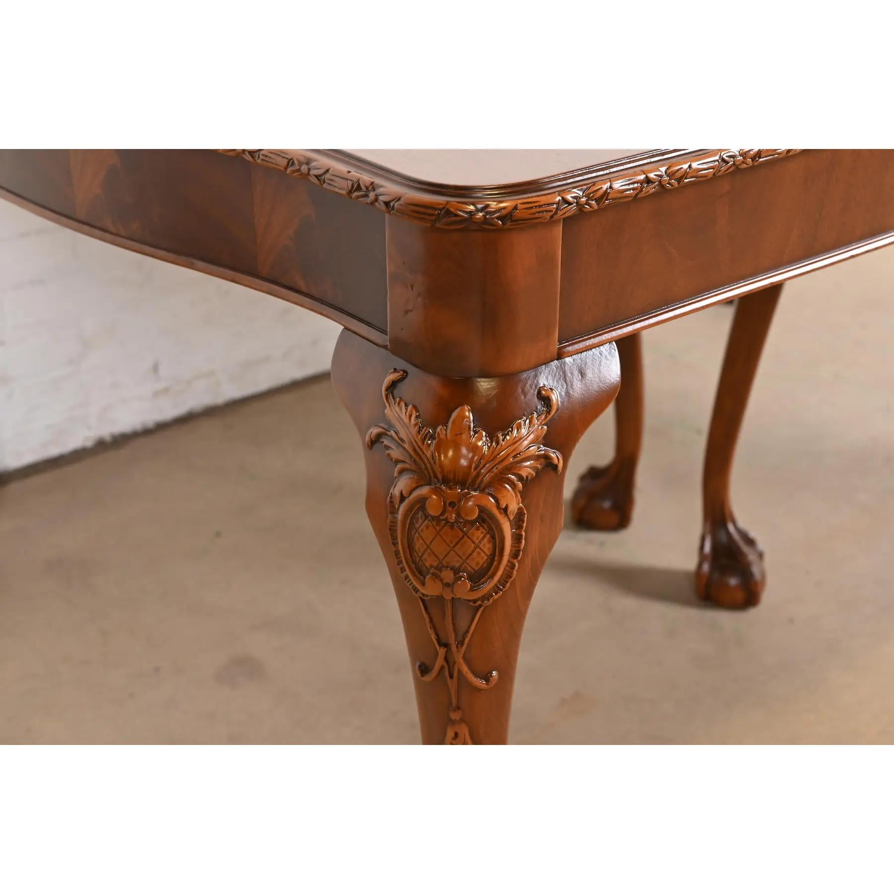 Romweber Chippendale Mahogany Extension Dining Table, Newly Refinished For Sale 3