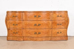 Romweber French Provincial Louis XV Bombay Form Burl Wood Dresser, Circa 1940s