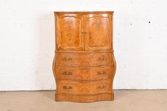 Romweber French Provincial Louis XV Bombay Form Burl Wood Gentleman's Chest