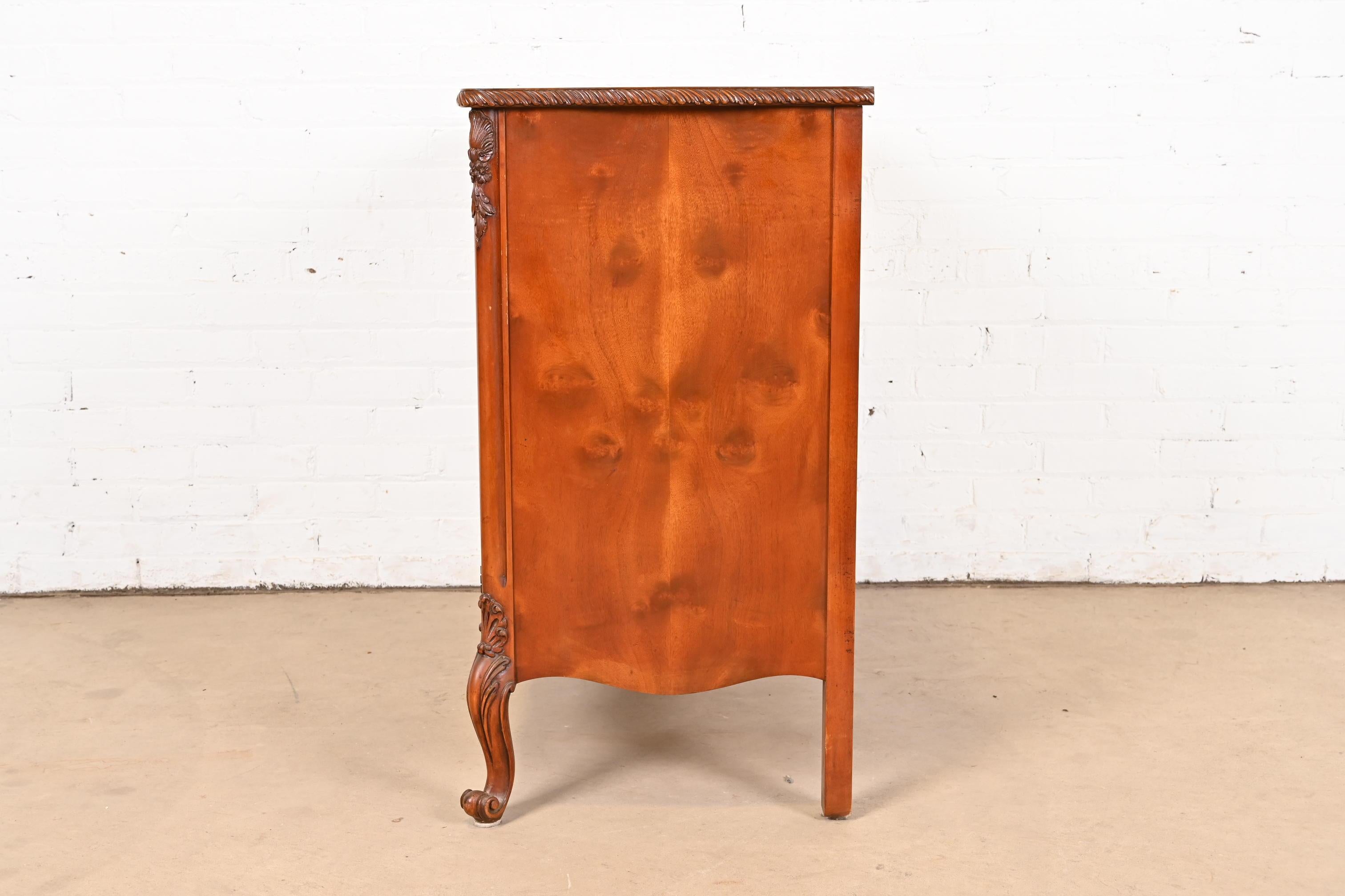 Romweber French Provincial Louis XV Burl Wood Bar Cabinet, Circa 1920s For Sale 7