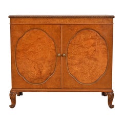 Romweber French Provincial Louis XV Burl Wood Bar Cabinet, Circa 1920s
