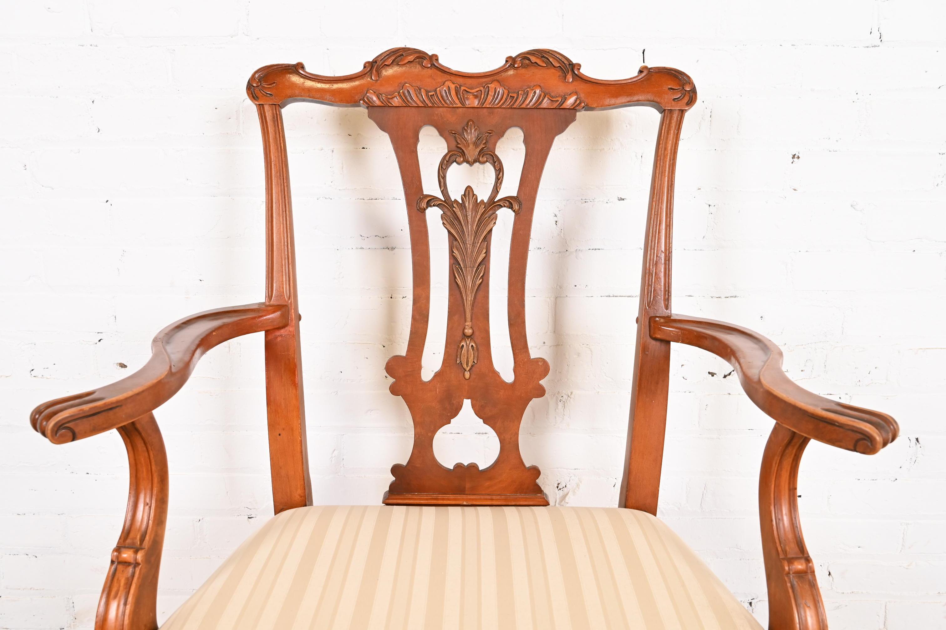 Romweber French Provincial Louis XV Burl Wood Dining Chairs, Set of Six For Sale 9
