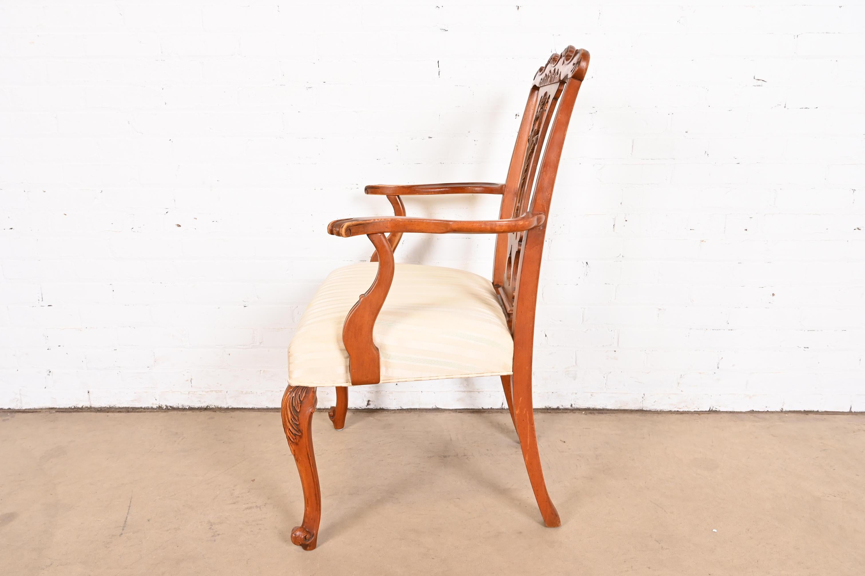 Romweber French Provincial Louis XV Burl Wood Dining Chairs, Set of Six For Sale 12