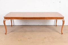 Romweber French Provincial Louis XV Burl Wood Dining Table, Newly Refinished