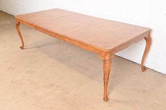 Romweber French Provincial Louis XV Burl Wood Dining Table, Newly Refinished