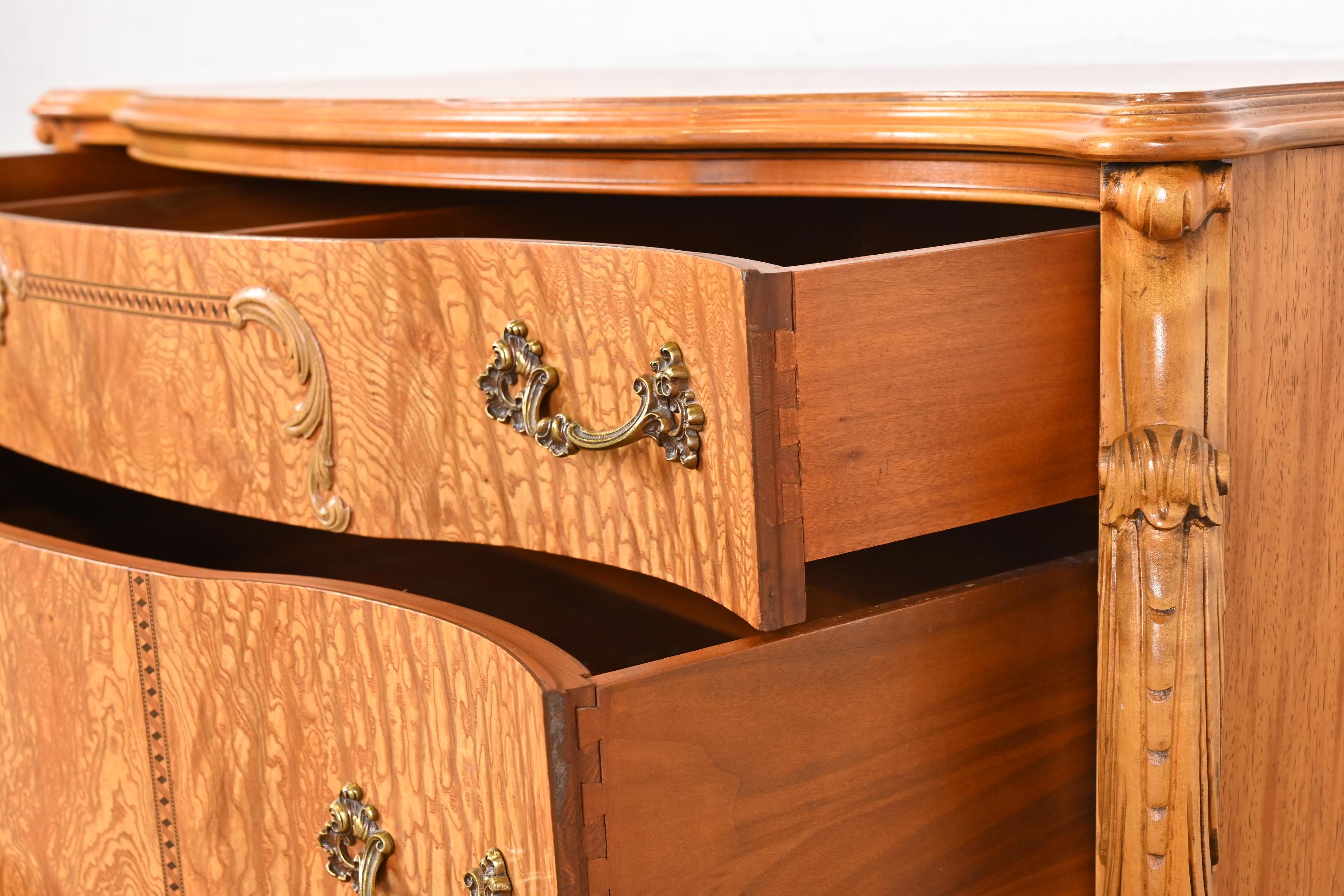 Romweber French Provincial Louis XV Burl Wood Dresser, Circa 1920s For Sale 7