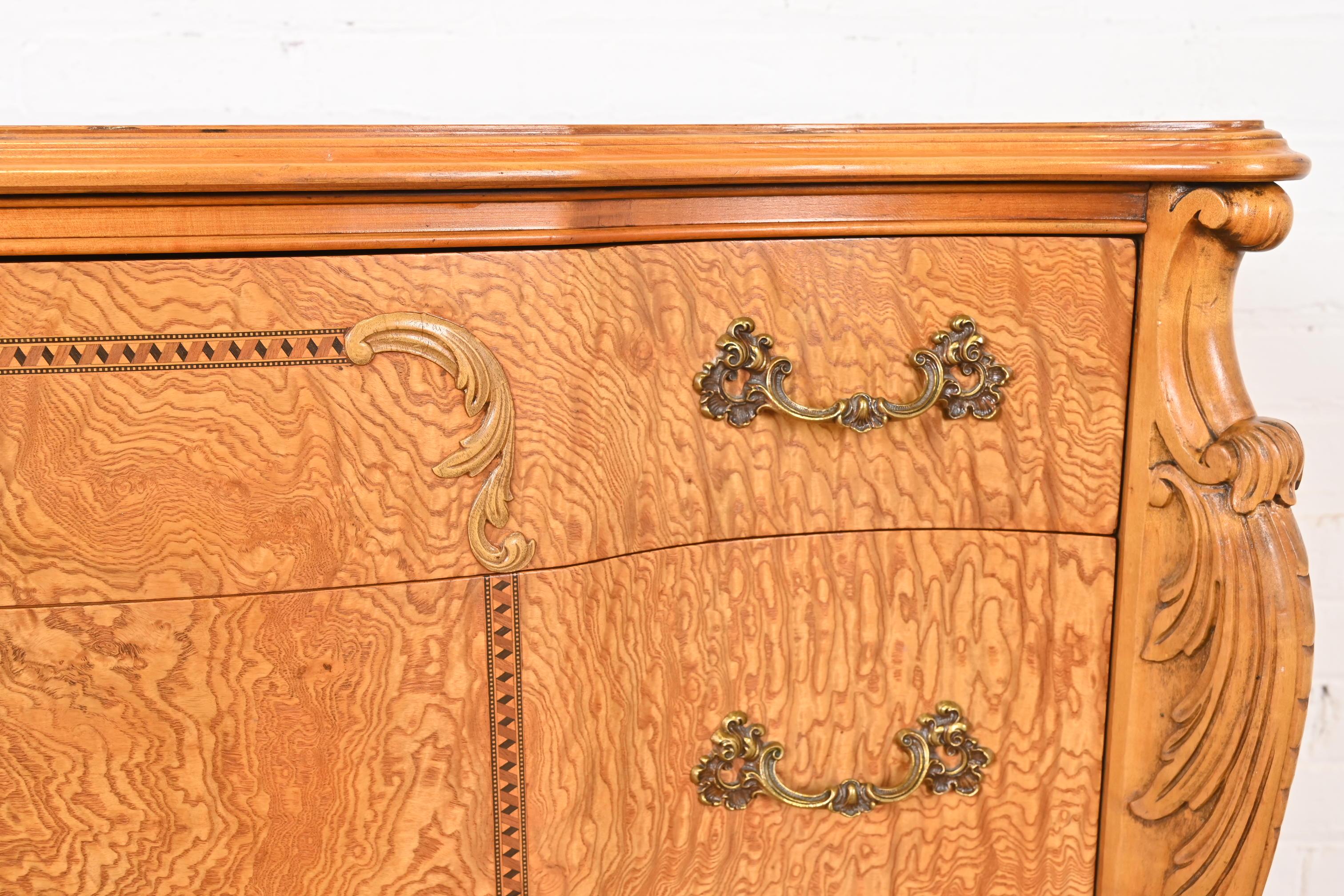 Romweber French Provincial Louis XV Burl Wood Dresser, Circa 1920s For Sale 8