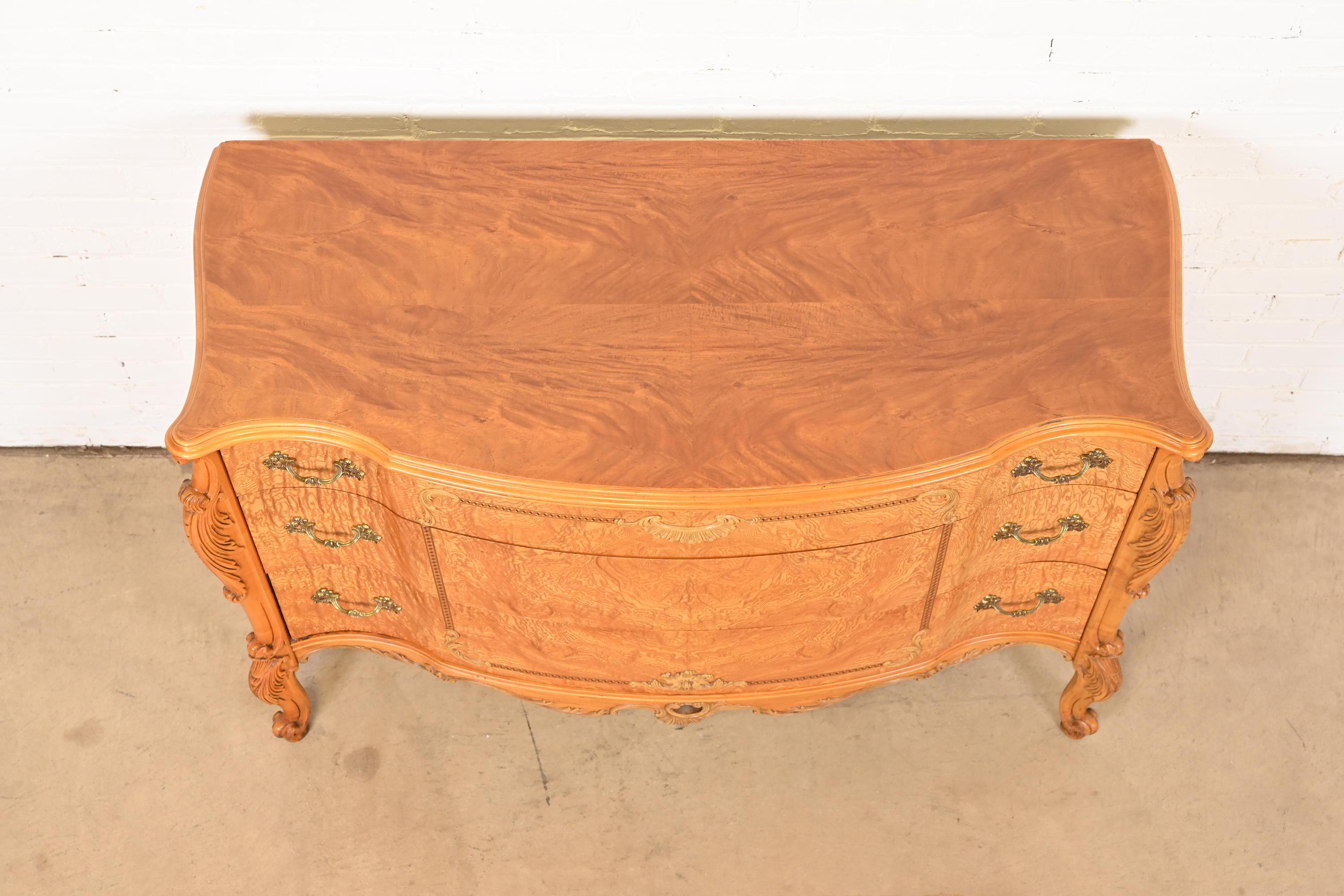 Romweber French Provincial Louis XV Burl Wood Dresser, Circa 1920s For Sale 10