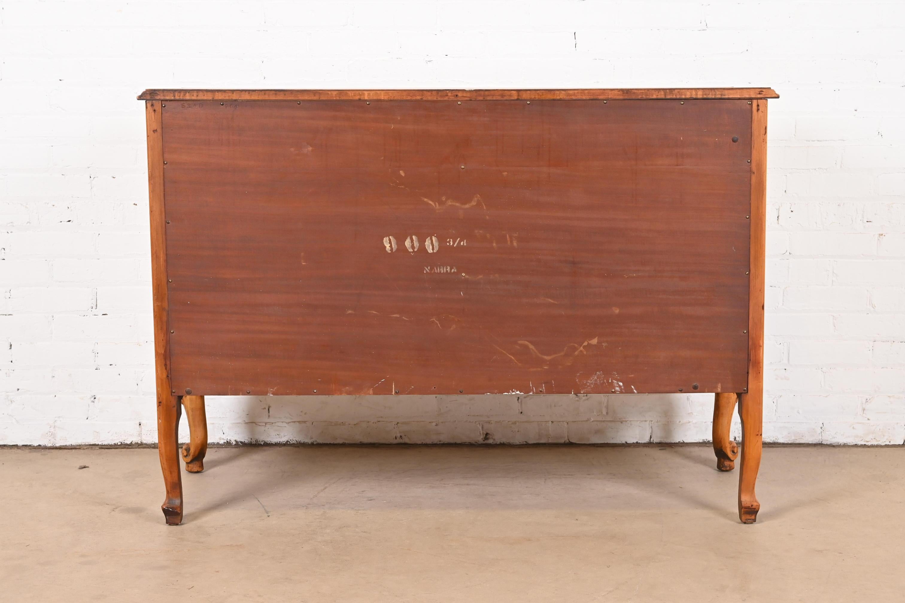 Romweber French Provincial Louis XV Burl Wood Dresser, Circa 1920s For Sale 12