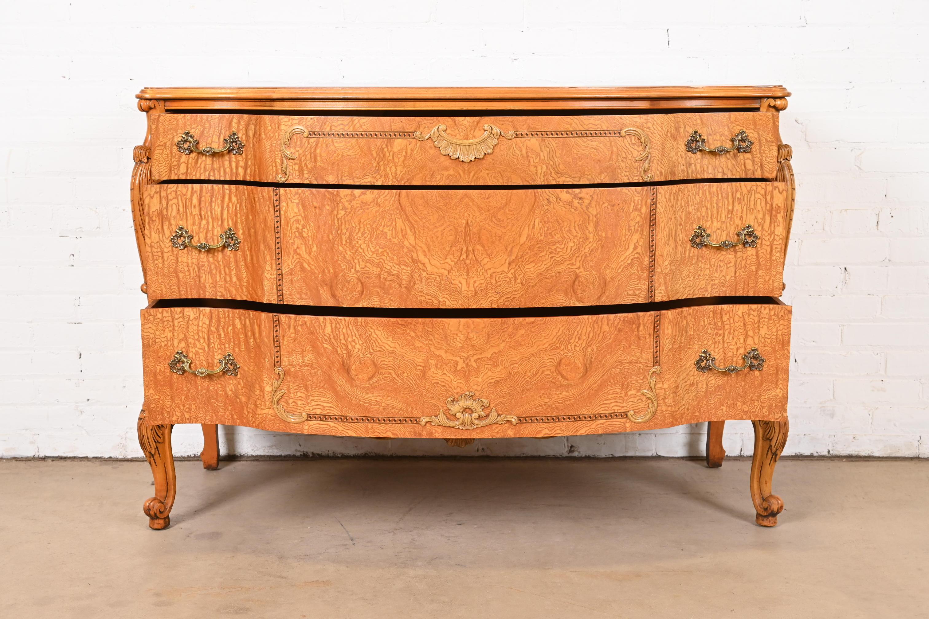 Romweber French Provincial Louis XV Burl Wood Dresser, Circa 1920s For Sale 2
