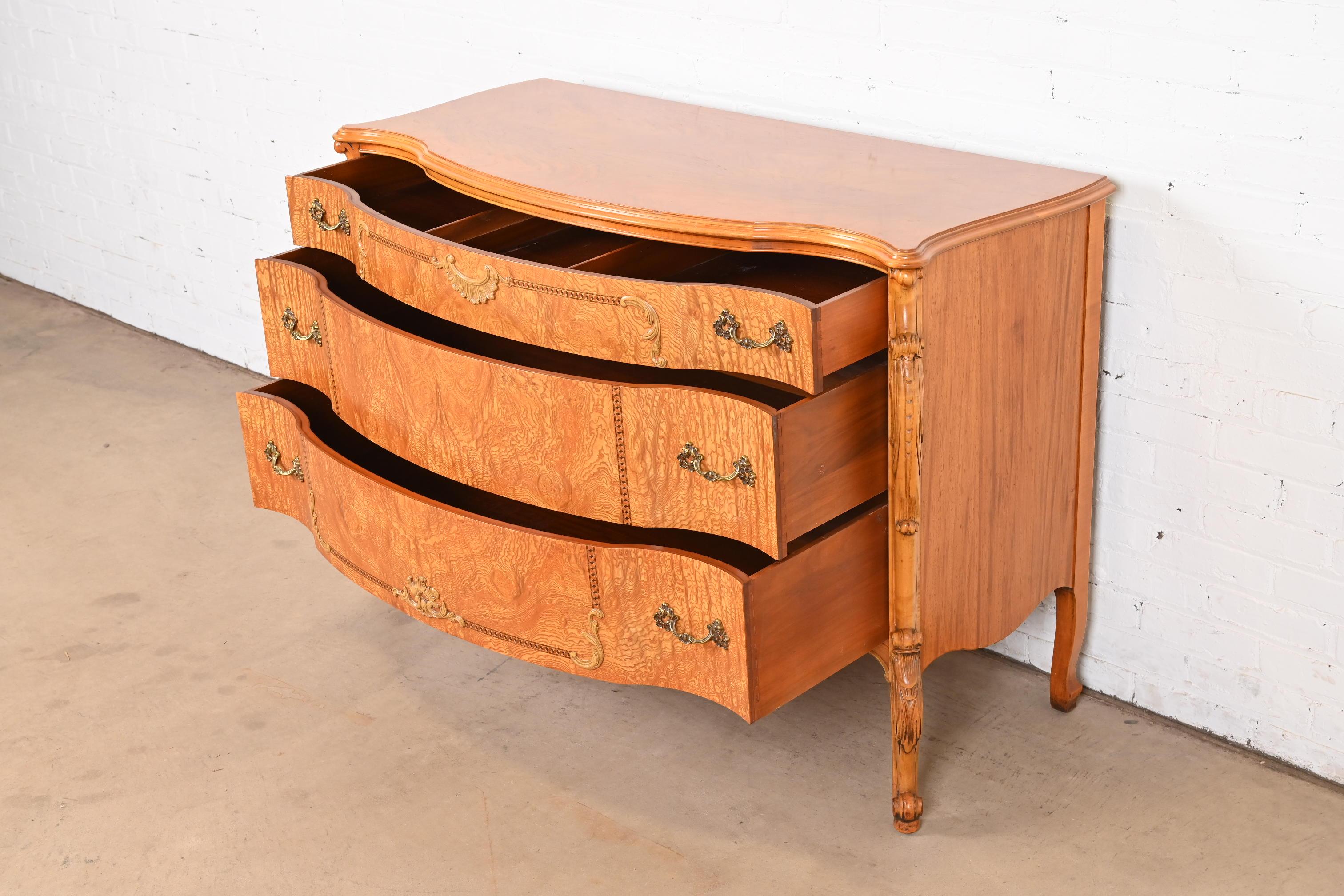 Romweber French Provincial Louis XV Burl Wood Dresser, Circa 1920s For Sale 3
