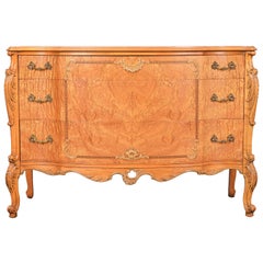 Romweber French Provincial Louis XV Burl Wood Dresser, Circa 1920s