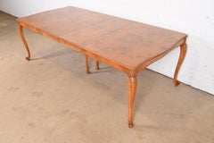 Romweber French Provincial Louis XV Burl Wood Extension Dining Table, Refinished