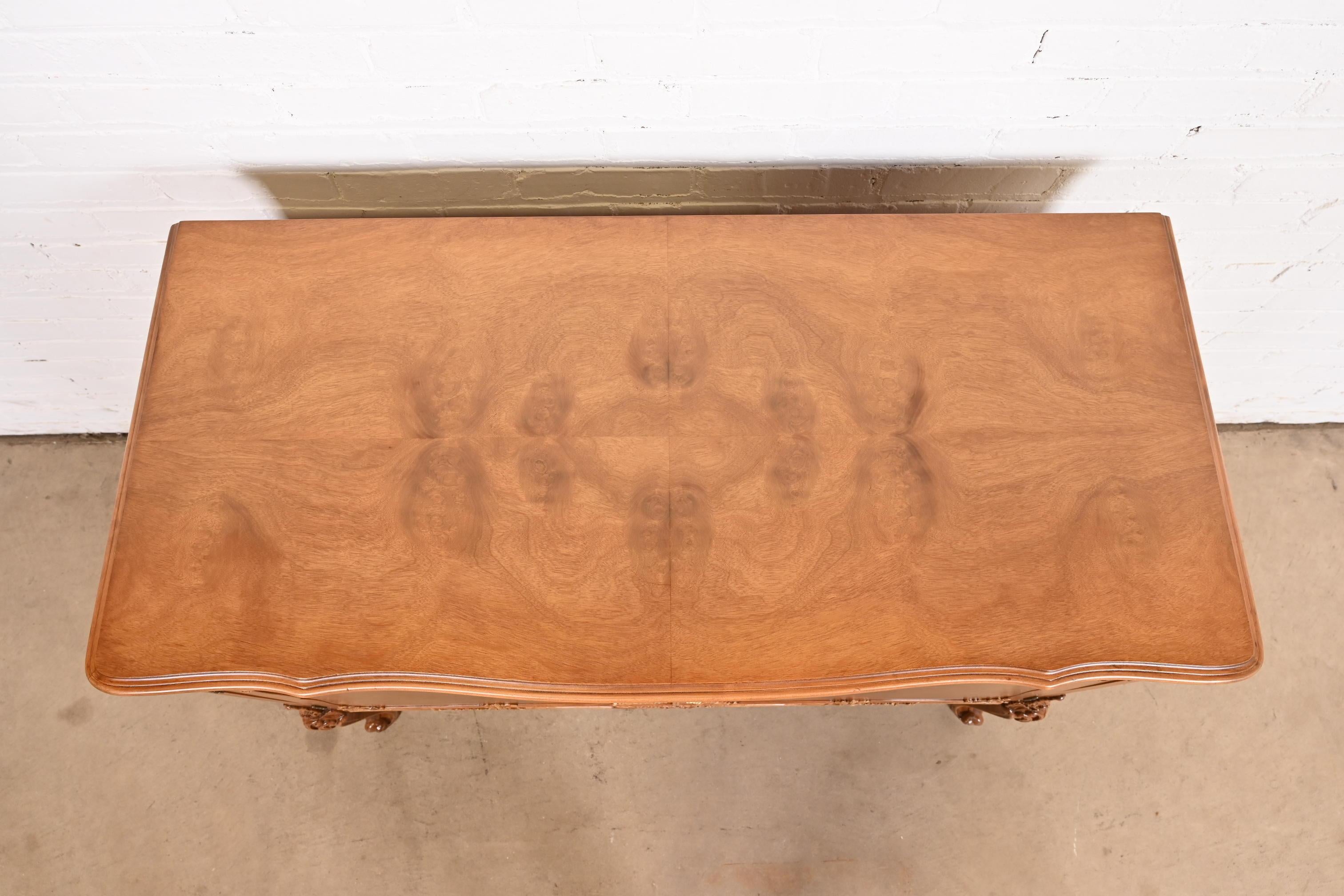 Romweber French Provincial Louis XV Burl Wood Server or Bar Cabinet, Refinished For Sale 2
