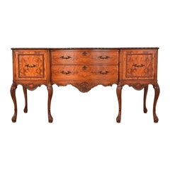 Romweber French Provincial Louis XV Burl Wood Sideboard, Circa 1920s