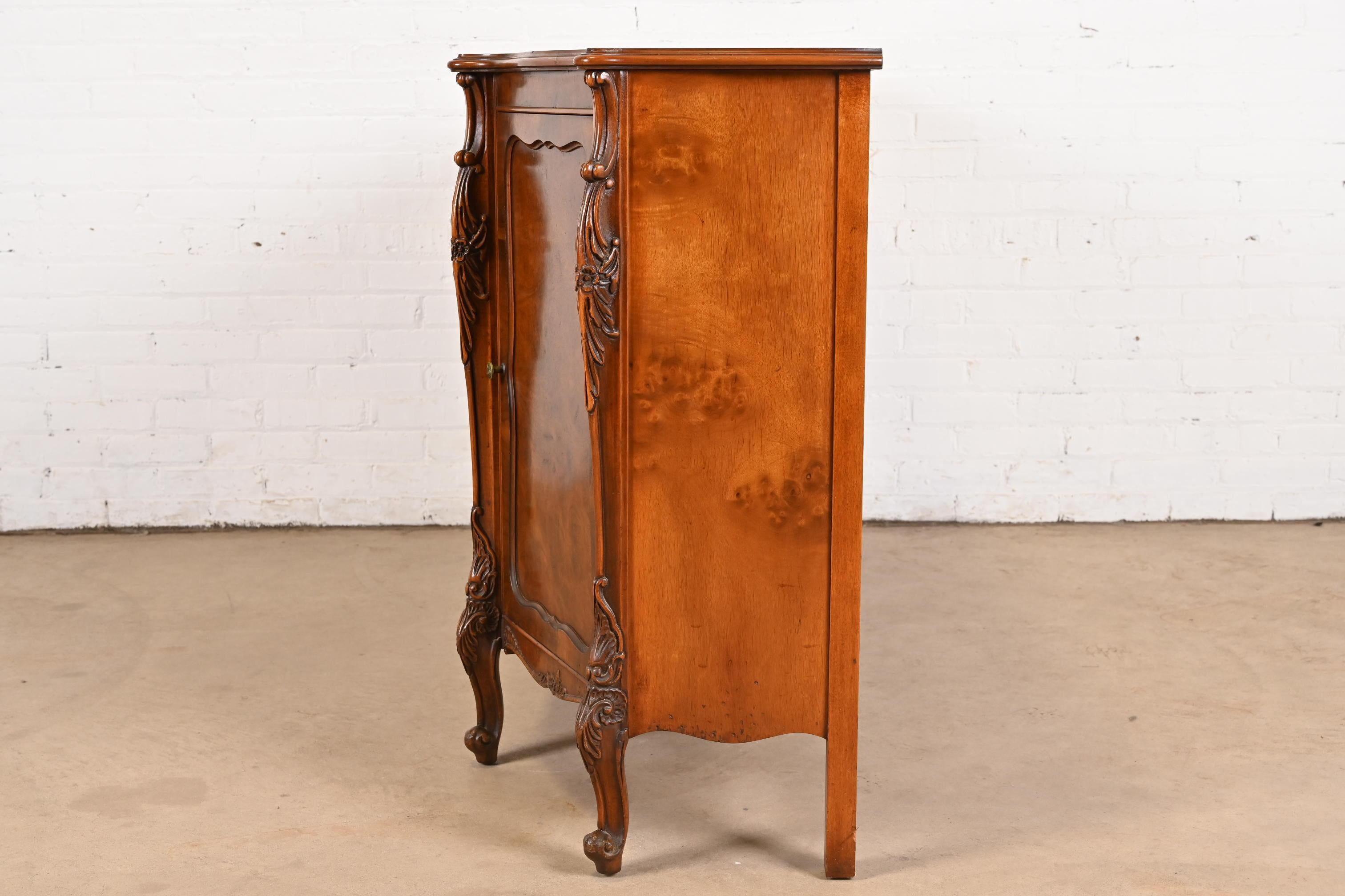 Romweber French Provincial Louis XV Burl Wood Sideboard or Bar Cabinet, 1920s 7
