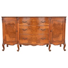 Credenza o mobile bar Romweber in legno di radica Luigi XV, anni 20
